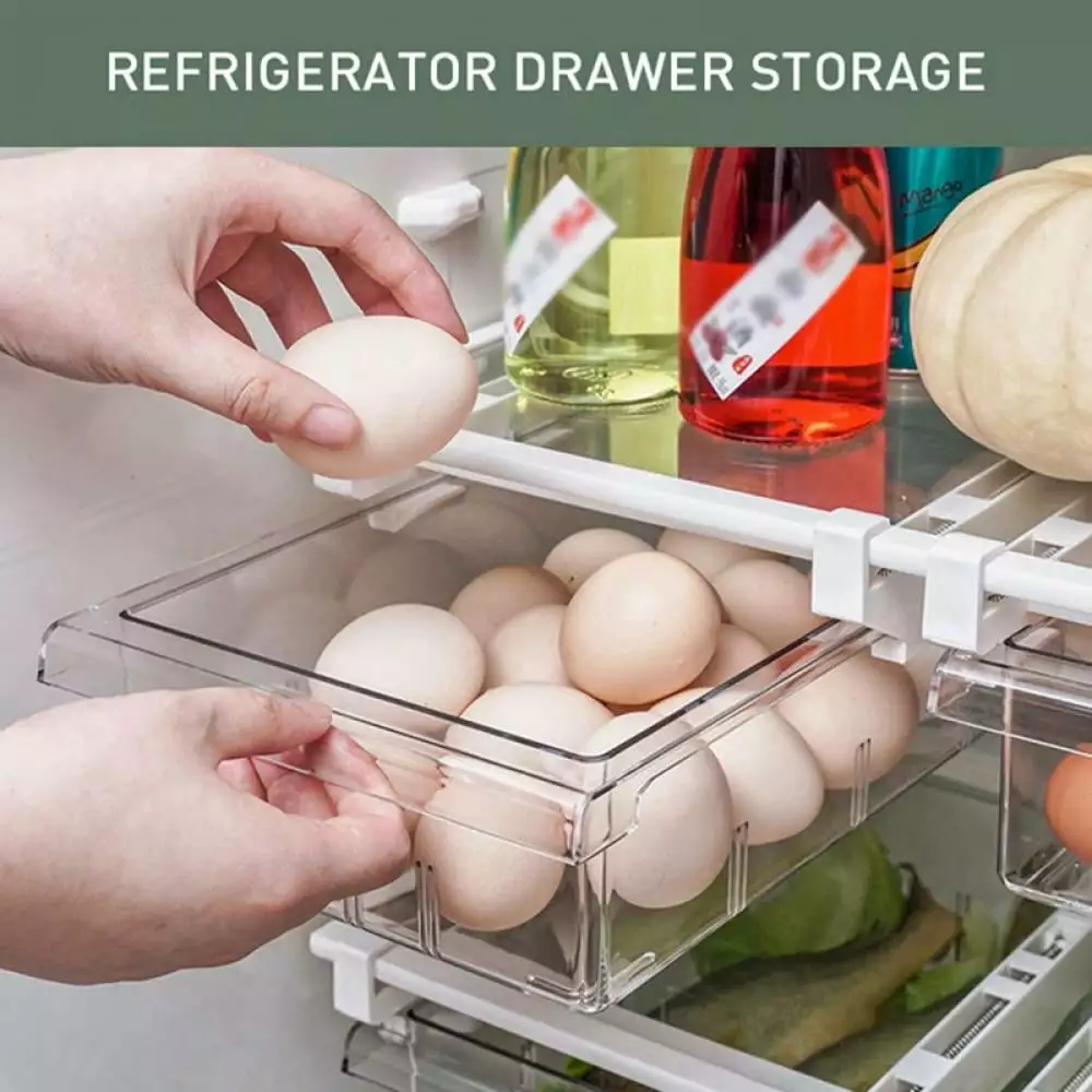 Project Retro Fridge Drawer Organizer. Refrigerator Organizer Bins. Fridge Shelf Holder Storage Box. Clear Container for Food. Drinks. Fit for Fridge Shelf Under 0.6 (0/4/8-grid)