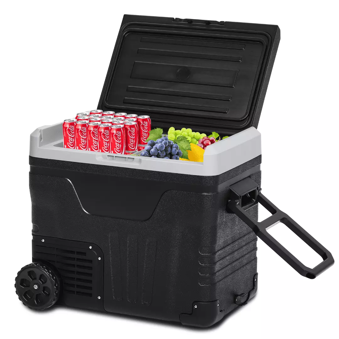 12 Volt Car Refrigerator Portable Freezer Fridge 12/24V DC & 100-240V AC. 53 Quarts/50L. Black