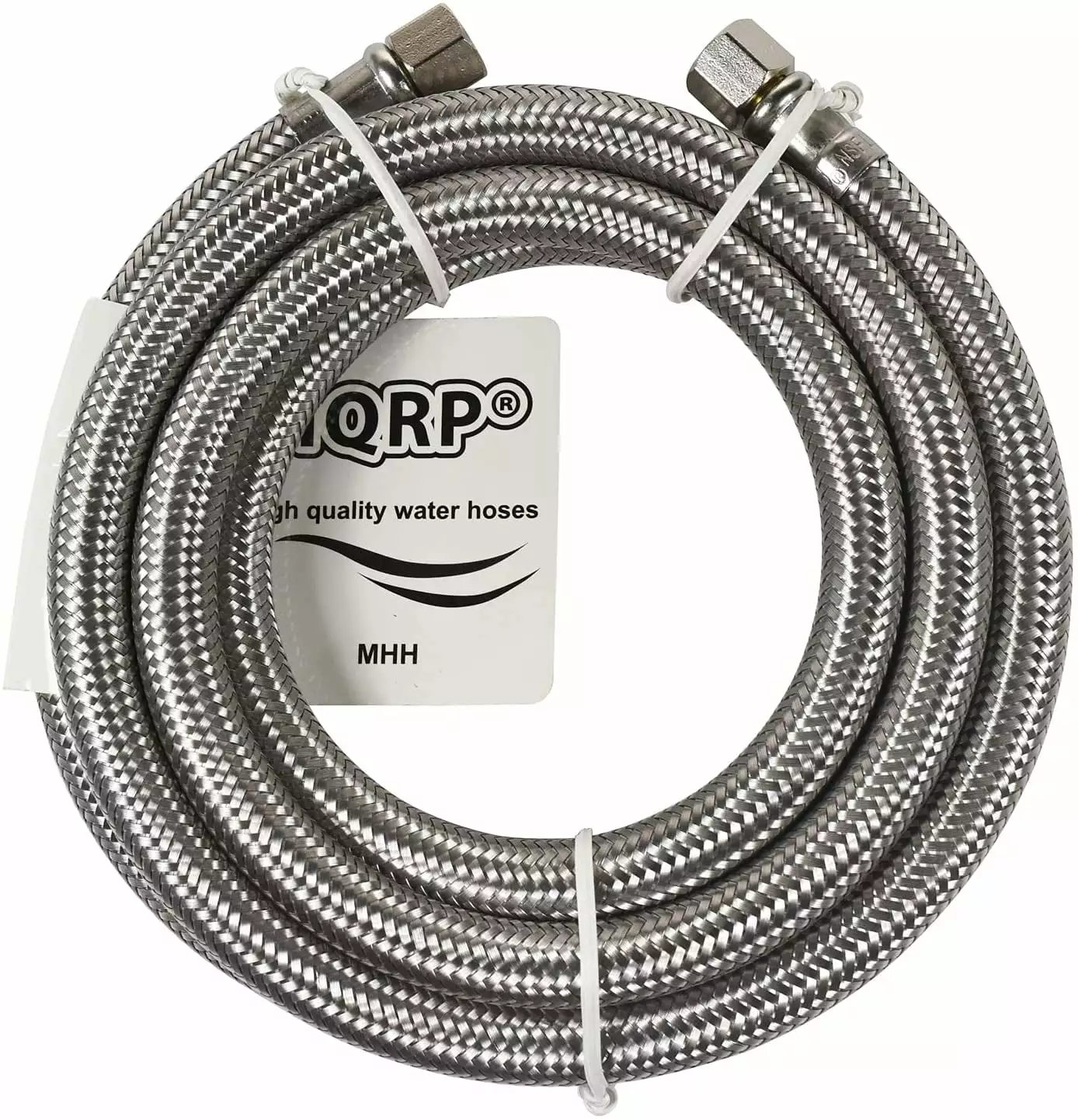 HQRP Universal Premium Braided Stainless Steel Refrigerator/Ice Maker Hose with 1/4 Comp by 1/4 Comp Connection. 6-ft Burst Proof Water Supply Line