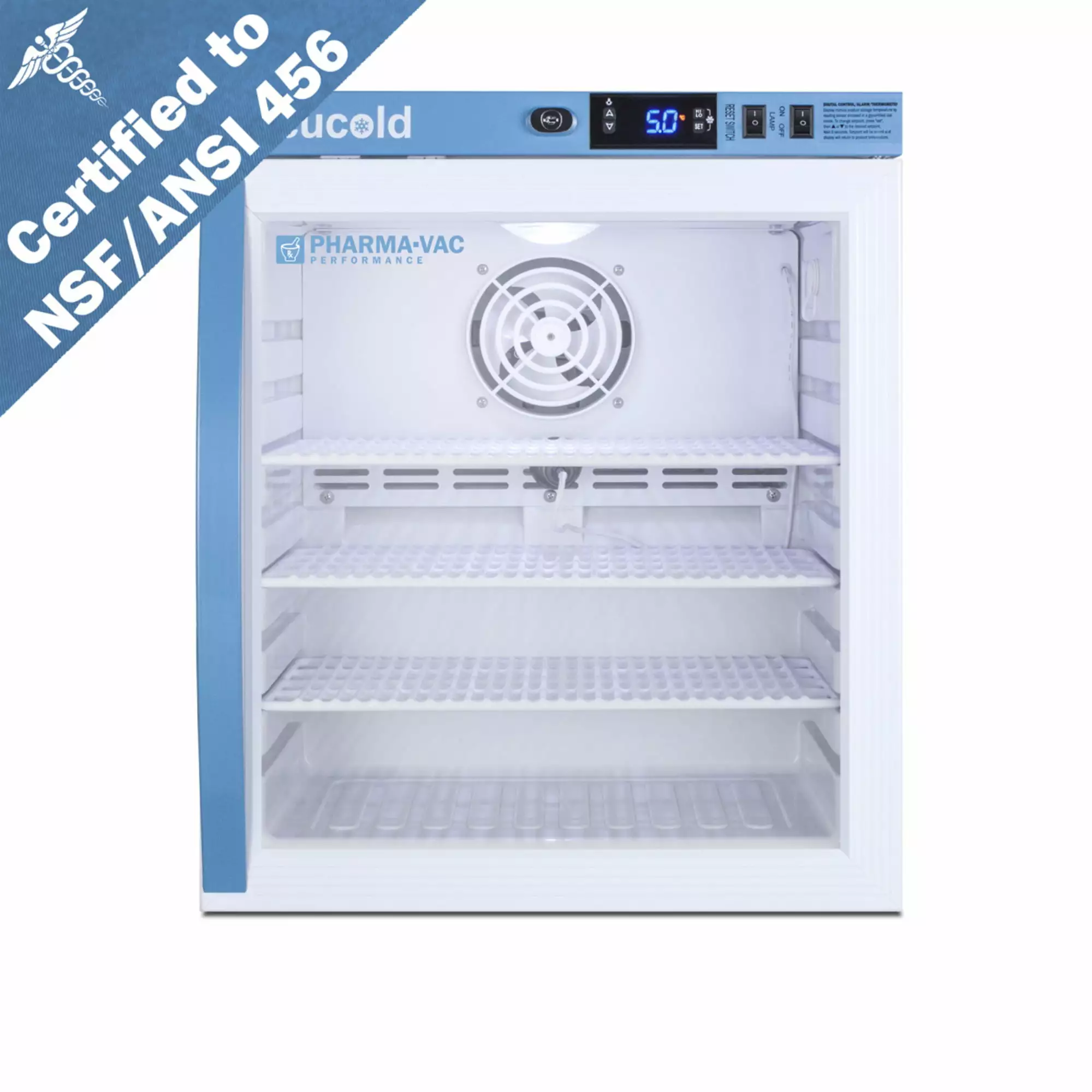 1 Cu.Ft. Compact Vaccine Refrigerator. Certified to NSF/ANSI 456 Vaccine Storage Standard