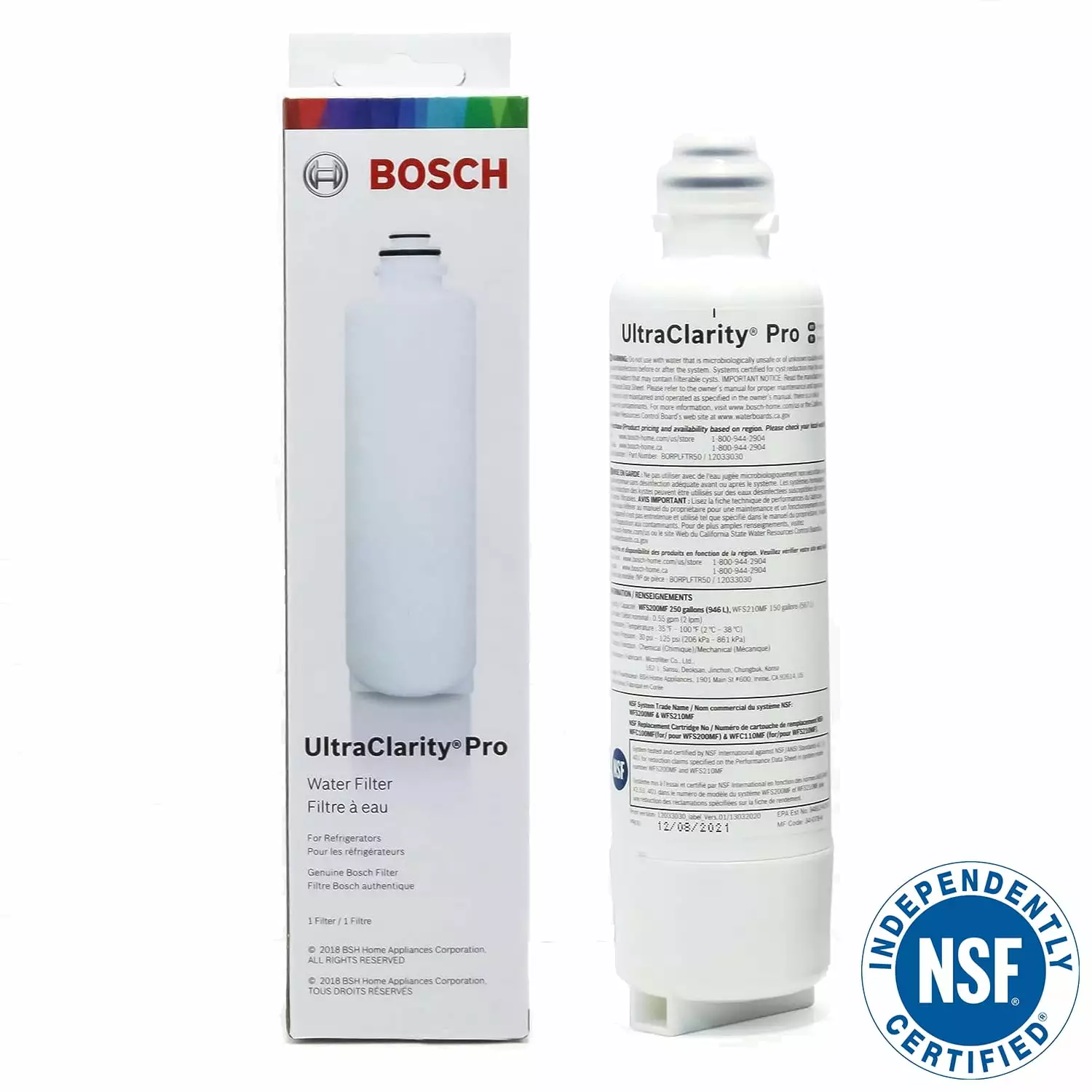 1 Pack Bosch UltraClarity Pro Water Filter. BORPLFTR55. RA450022. REPLFLTR55. 11032531 Replacement/Compatible