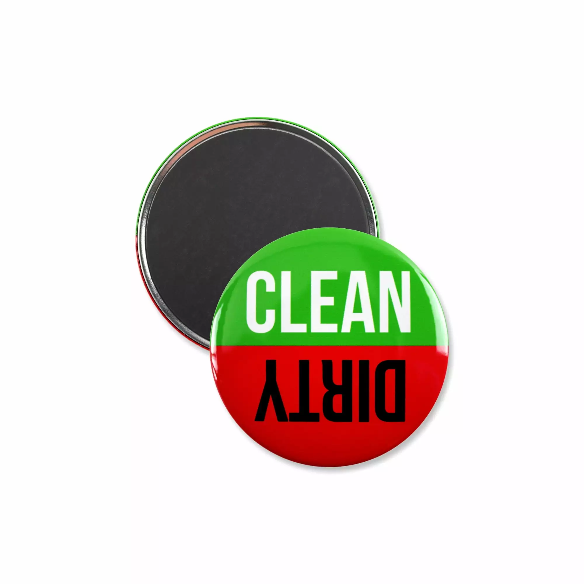 1 Pack - Clean / Dirty Dishwasher Red / Green Organized Kitchen Houseware Magnet - 3 Inch