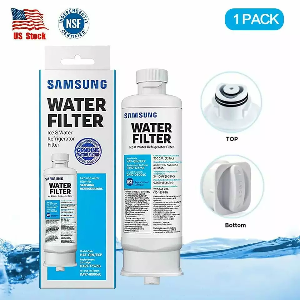 1 Pack Fit for Samsung DA97-17376B HAF-QIN/EXP Refrigerator Water Filter DA97-08006C Ice Filter