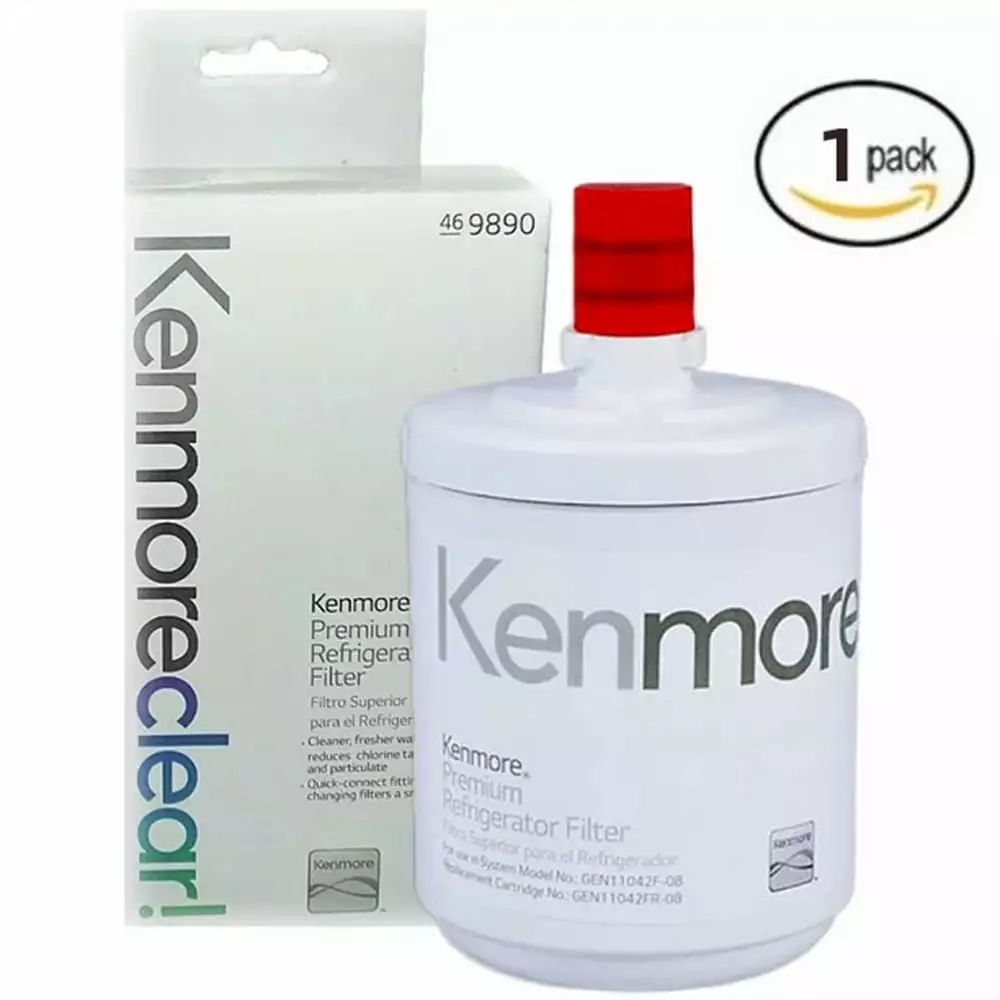 1 Pack Kenmore 9890 Compatible with Kenmore clear 46-9890. ADQ72910902 Premium Refrigerator Filter