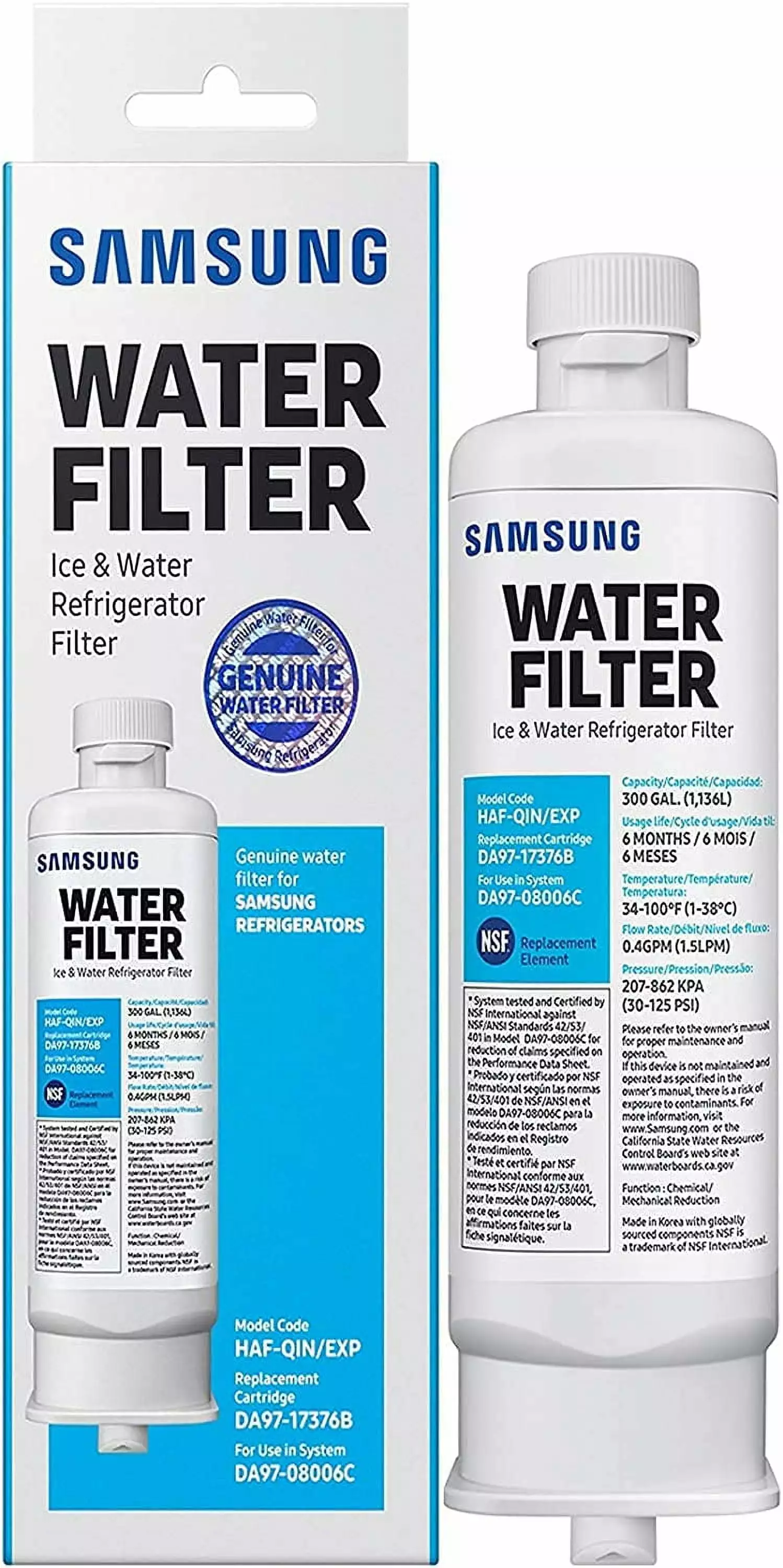 1 Pack Replacement DA97-17376B Refrigerator Ice Water Filter HAF-CIN/EXP