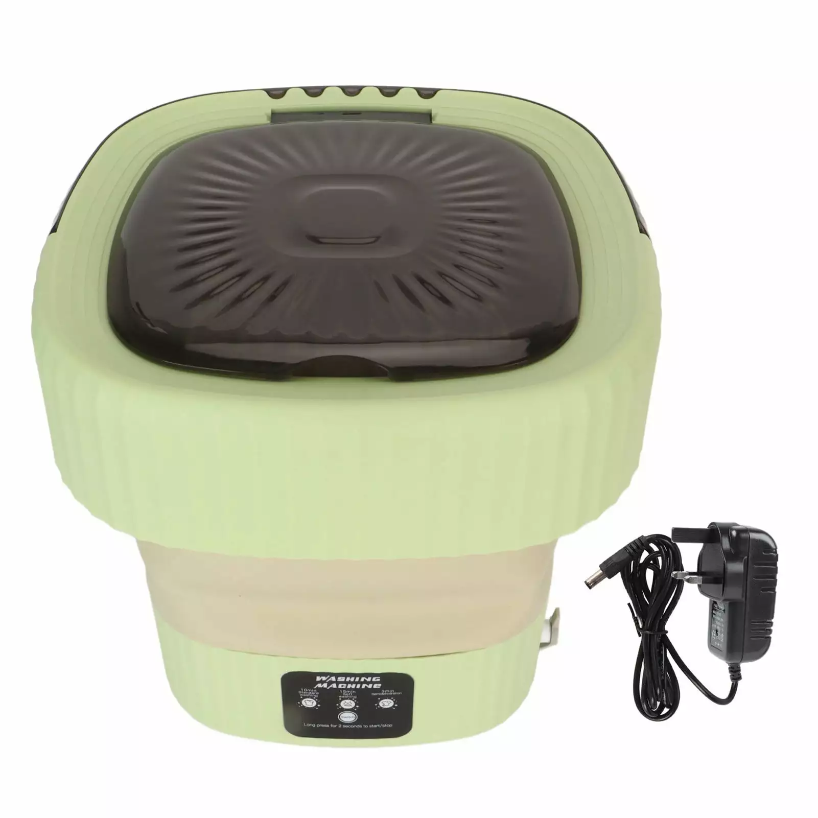 10L Foldable Washing Machine Mini Underwear Laundry Machine Small Portable Washing Machine for Dormitory Hotel Travel Green UK Plug