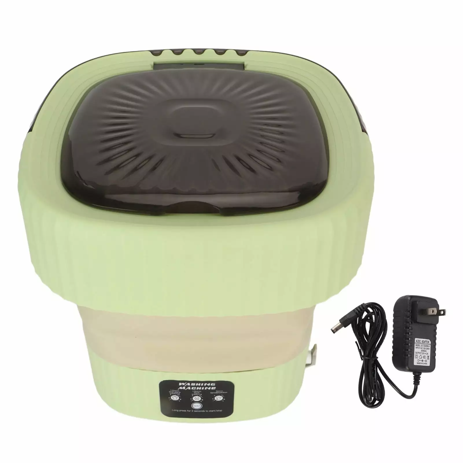 10L Foldable Washing Machine Mini Underwear Laundry Machine Small Portable Washing Machine for Dormitory Hotel Travel Green US Plug