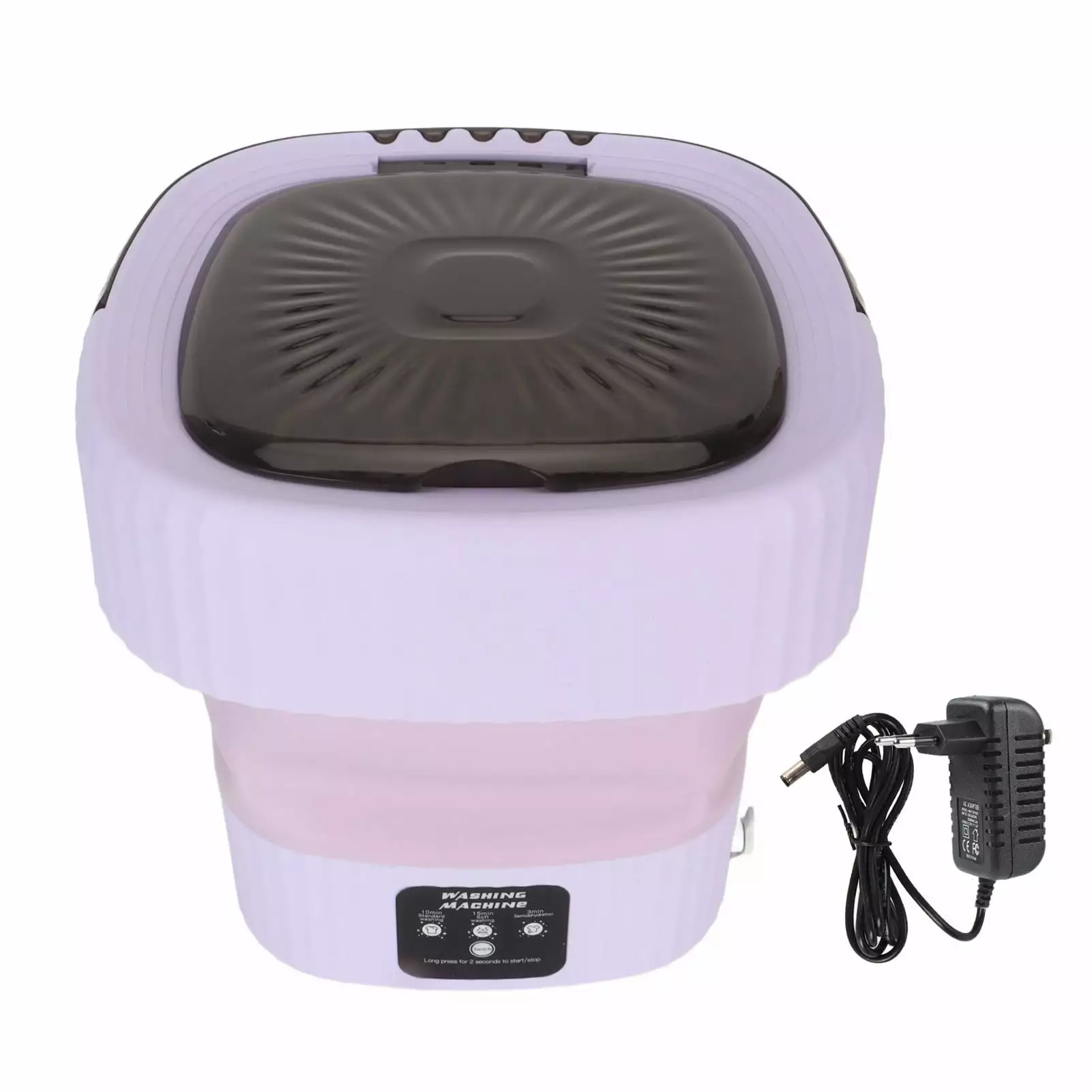 10L Foldable Washing Machine Mini Underwear Laundry Machine Small Portable Washing Machine for Dormitory Hotel Travel Violet EU Plug