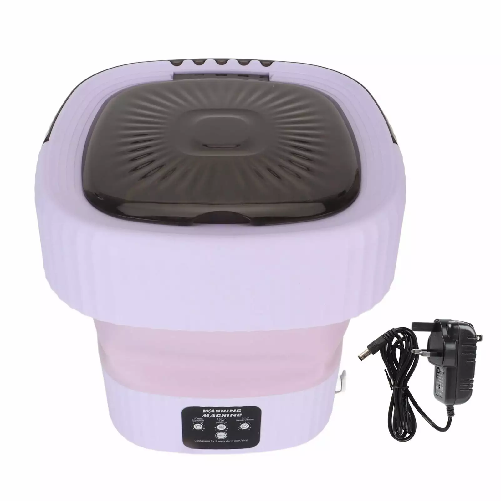 10L Foldable Washing Machine Mini Underwear Laundry Machine Small Portable Washing Machine for Dormitory Hotel Travel Violet UK Plug