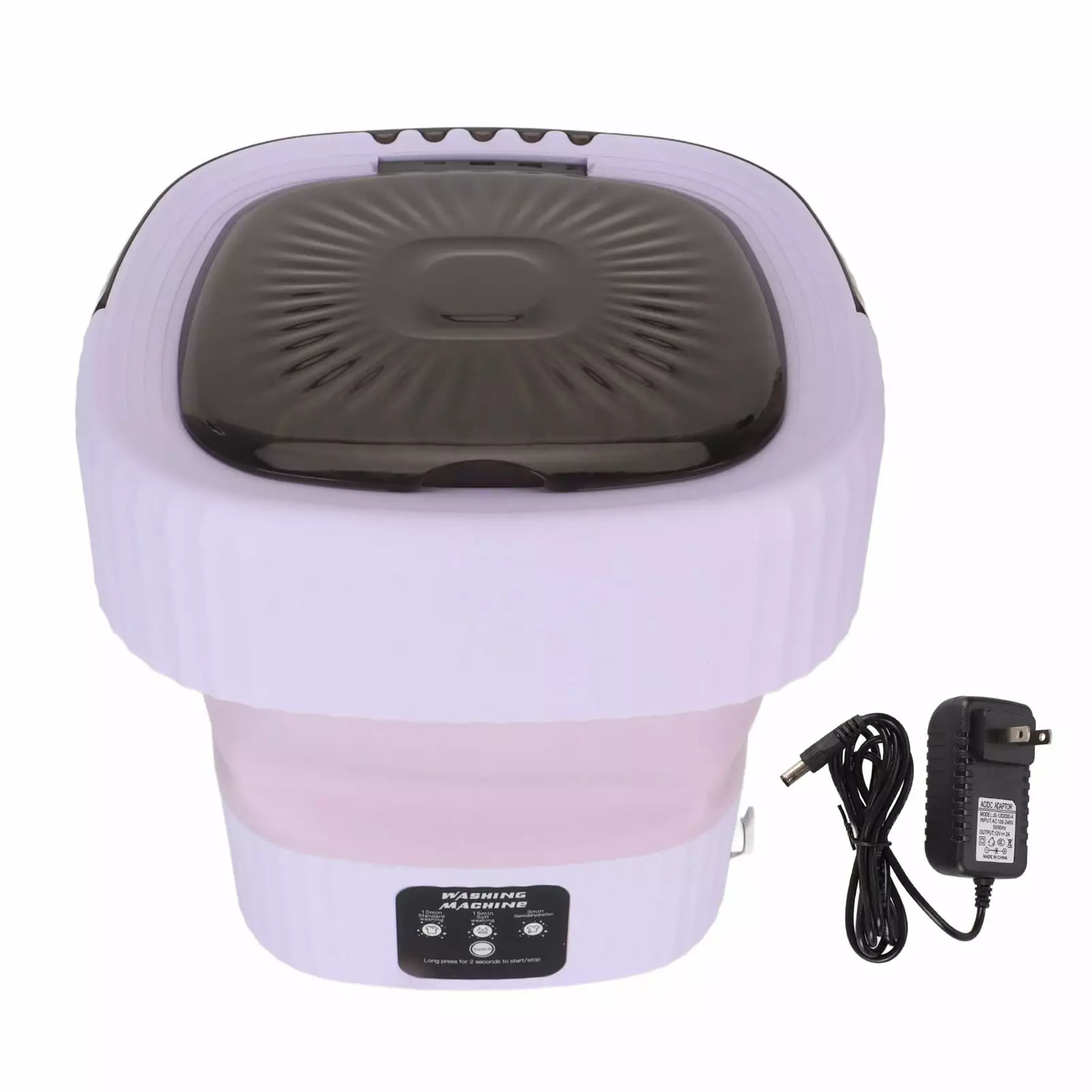 10L Foldable Washing Machine Mini Underwear Laundry Machine Small Portable Washing Machine for Dormitory Hotel Travel Violet US Plug