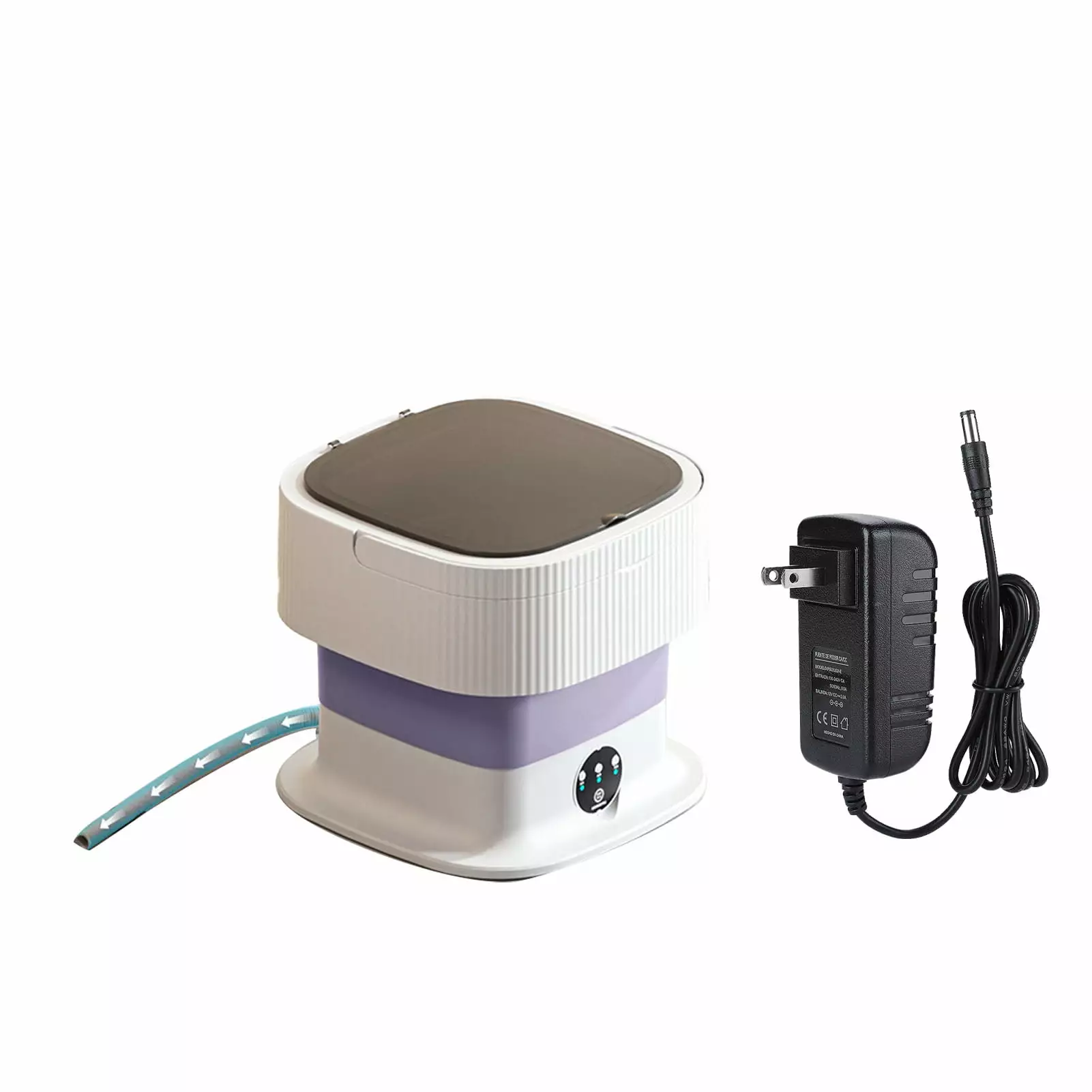 110?240V Foldable Washing Machine Portable Socks Underwear Mini Washer for Dormitory Travel Use Purple US Plug