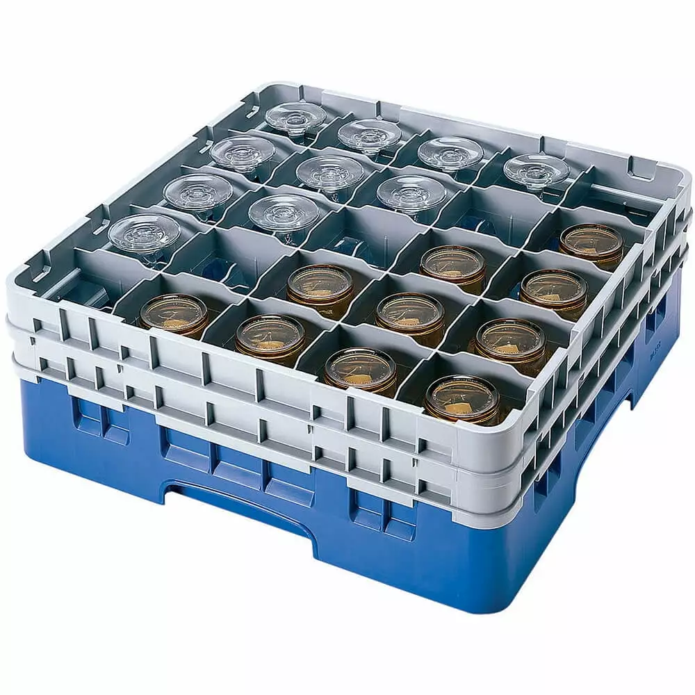 Cambro 25 Comp. Glass Rack. Full Size. 8.5 H Max.. Blue. 25S800-168