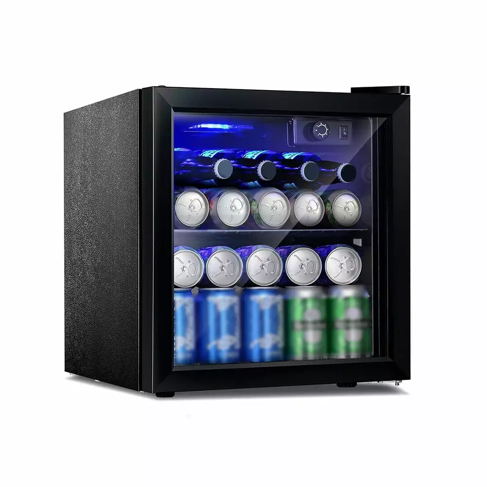 12 Bottle/48 Can Beverage Refrigerator. Wine Cooler/Cabinet. Drink Fridge. Black