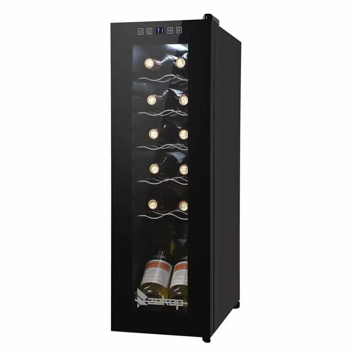 12 Bottle Compressor Wine Cooler Refrigerator. White Red Wine Champagne Fridge Chiller Countertop Wine Cooler. Freestanding Mini Wine Fridge Electronic Wine Cabinet w/Digital Control. Glass Door