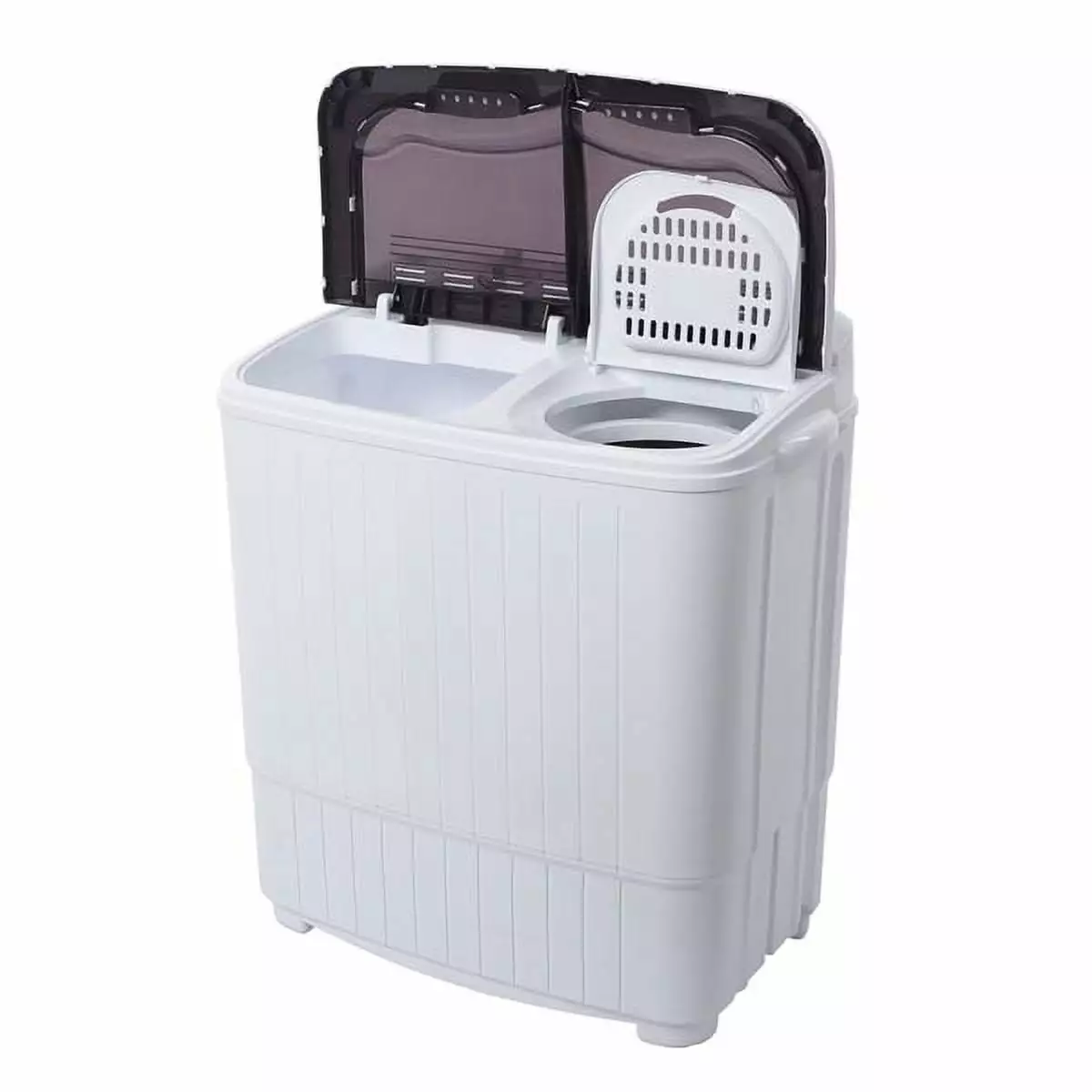 14.3 lbs Portable Mini Washing Machine. Compact Semi-Automatic Twin Built-in Drain Pump for Dorms. Apartments. RVs. Camping. Gravity Draining