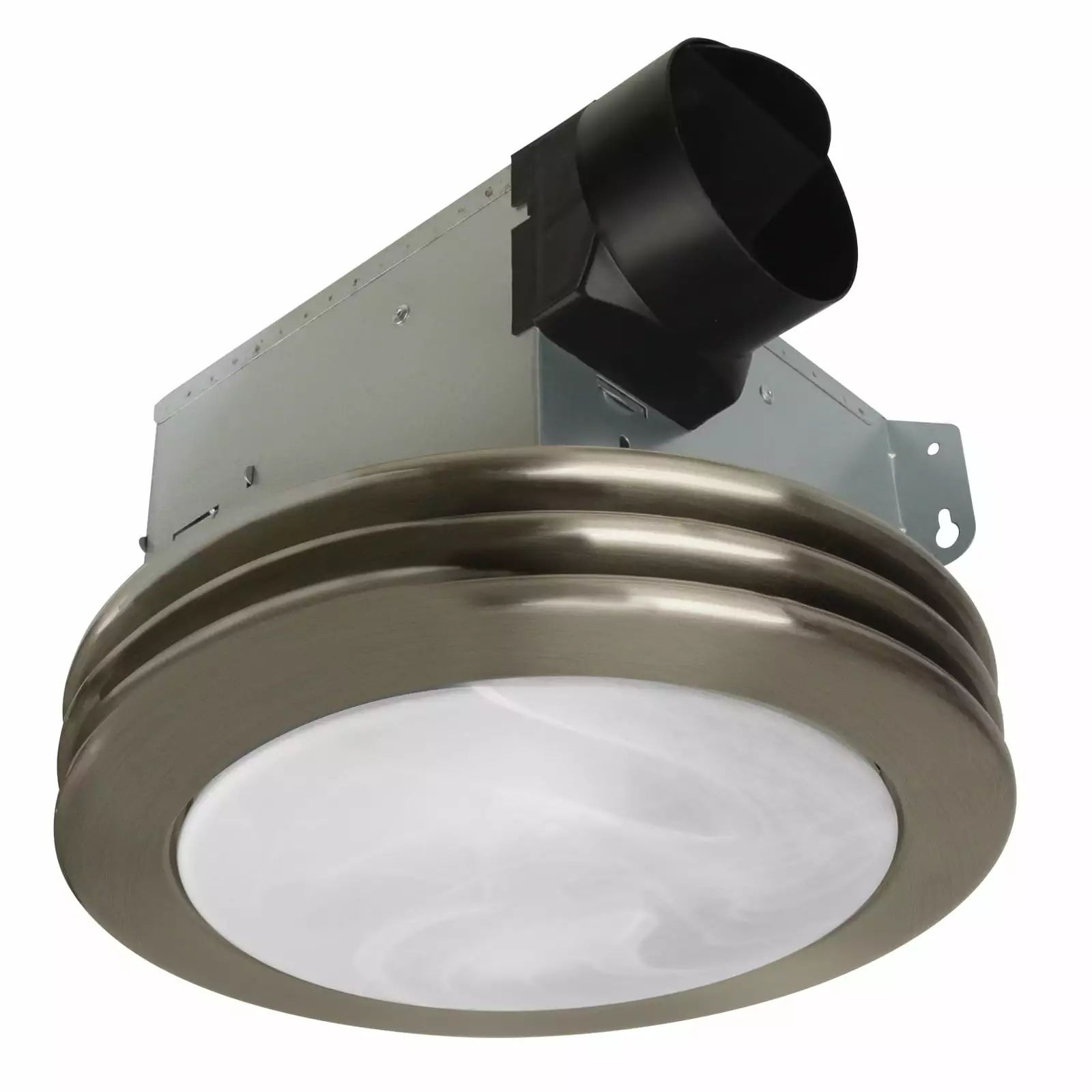 Ultra Quiet Bathroom Exhaust Fan with LED Light 80CFM 2.0 Sones with Frosted Glass Cover Brushed Nickel