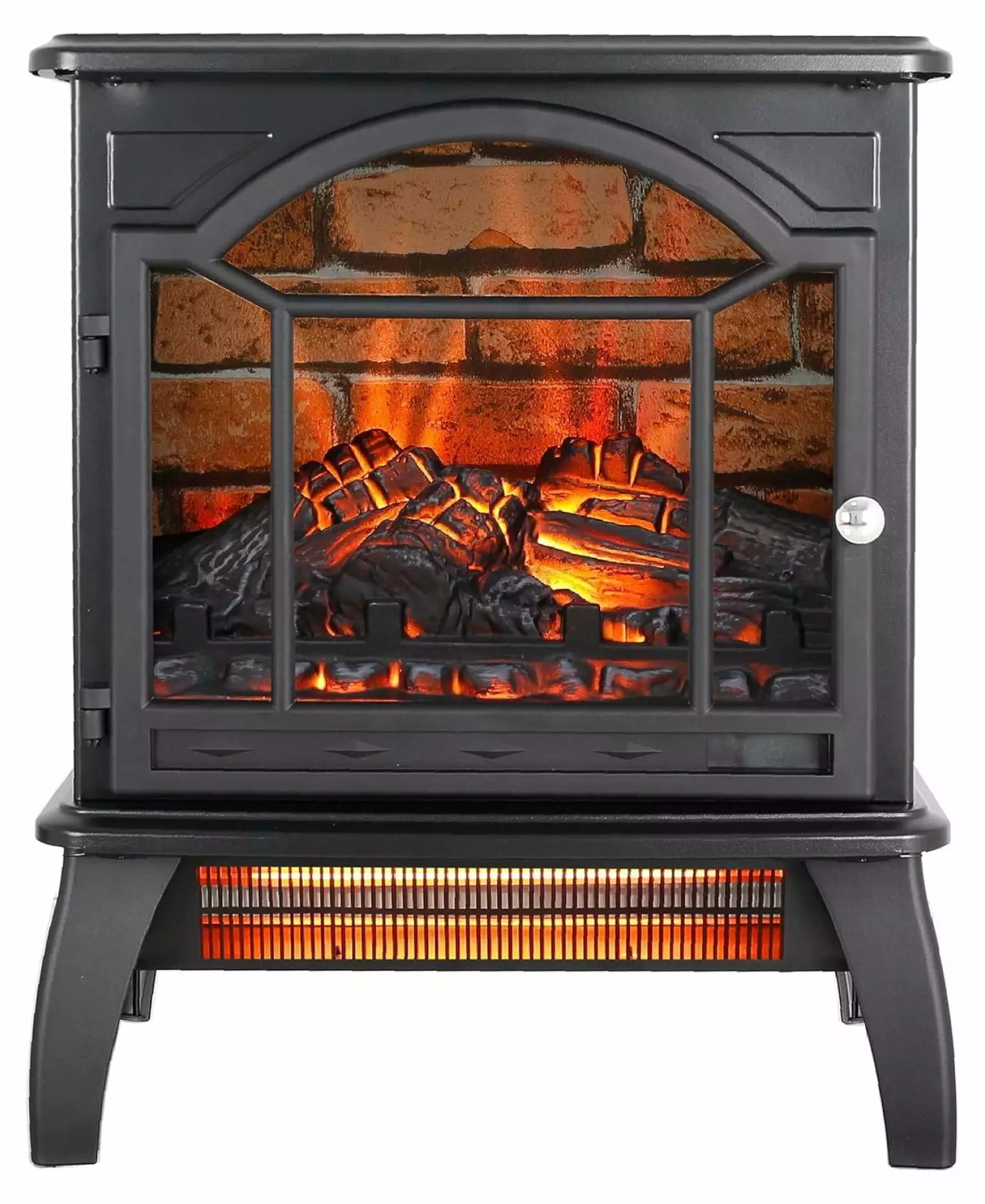 1500W Electric Fireplace.18 Infrared Freestanding 11 Temperature Mode Stove Heater for Indoor Use W/ 3D Realistic Flame.Firewood.Furnace Block Effect Background & .Overheat Safety Protection