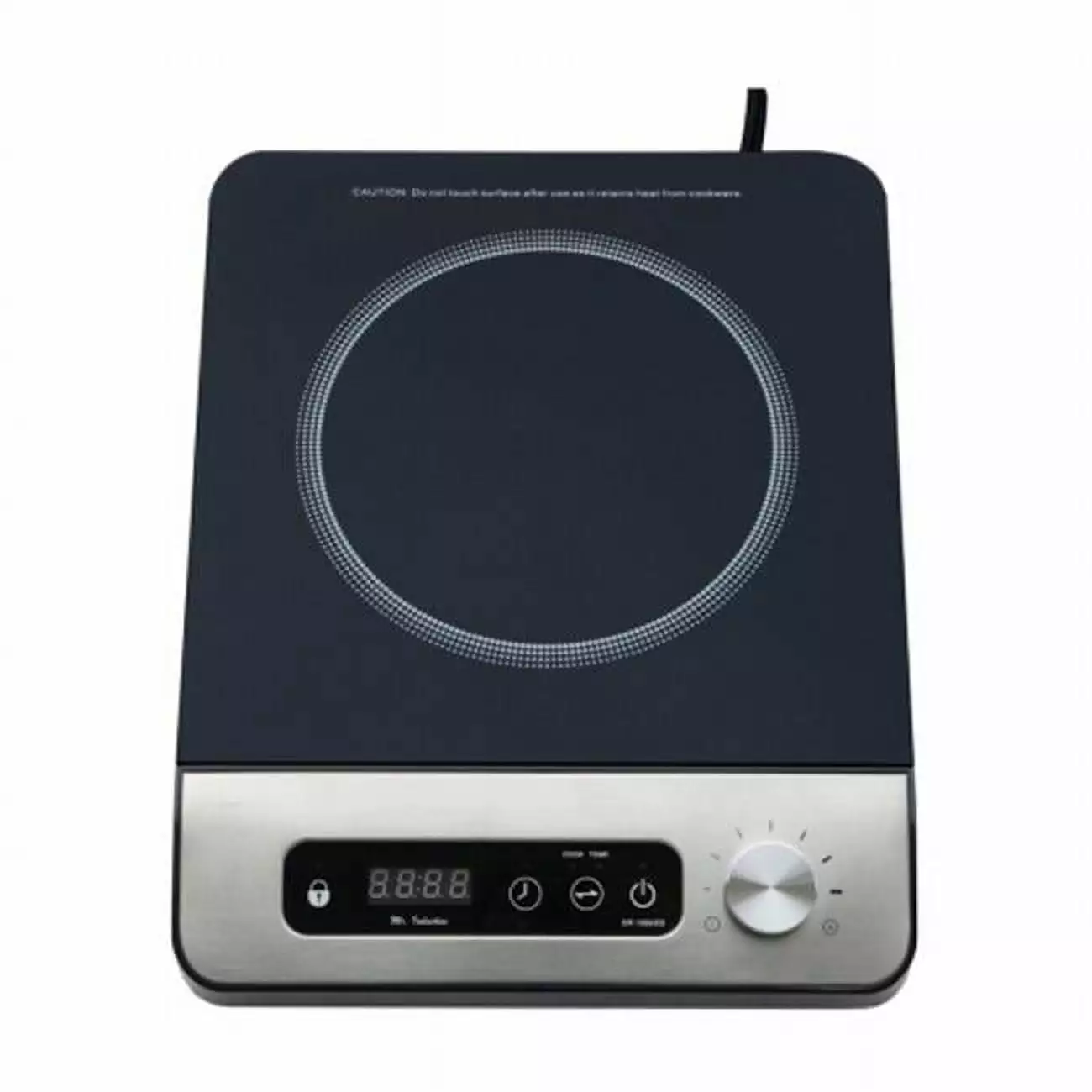 1650W Induction Cooktop with Control Knob. Black