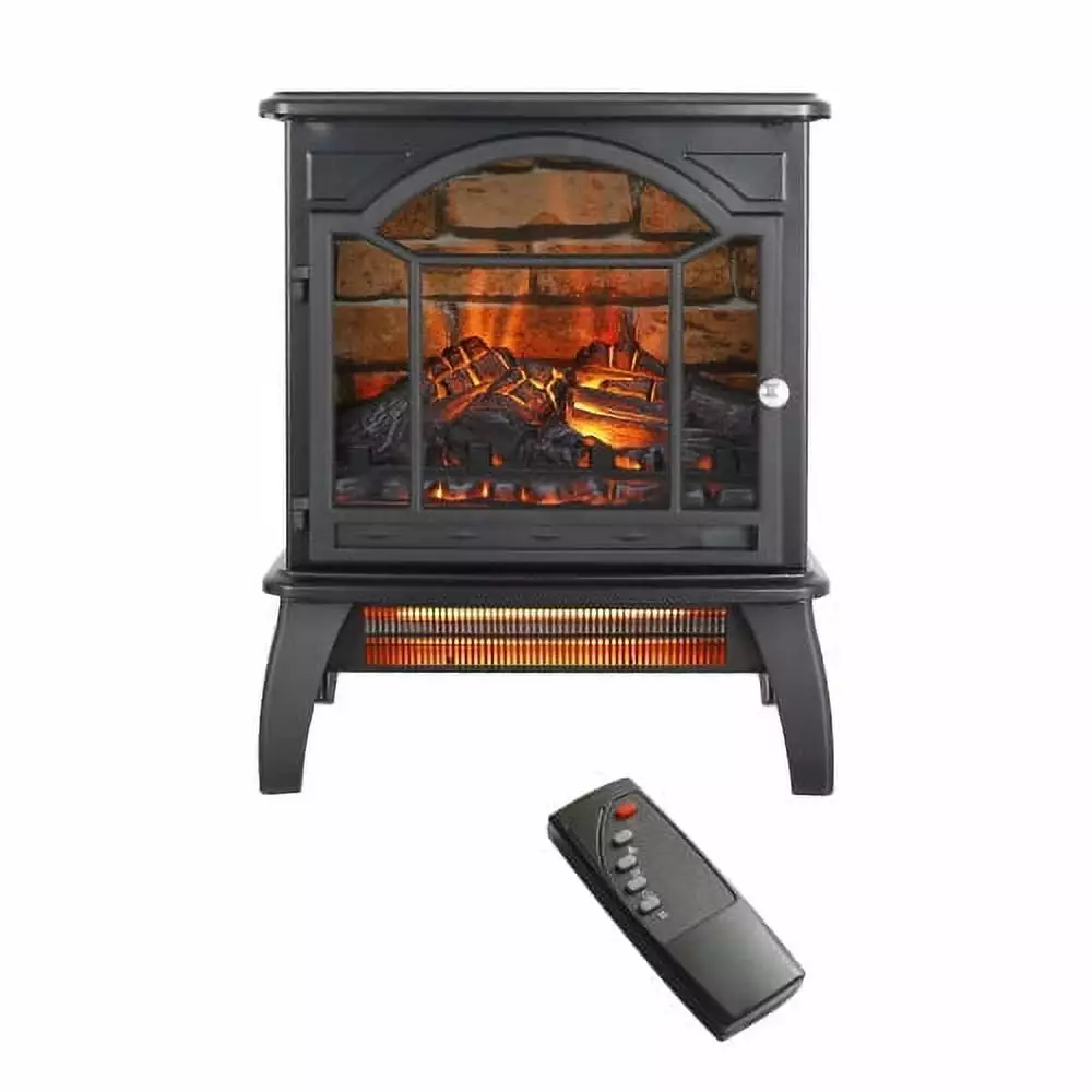 18 inch 3D Flame Electric Infrared Quartz Fireplace Stove with Remote Control