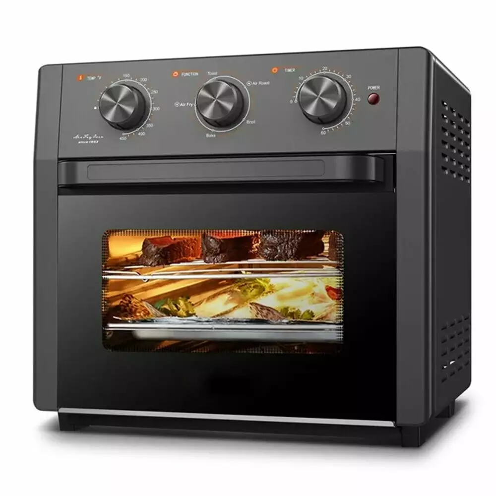 19QT With 4 Accessories Air Fryer Toaster Oven. Compact Small Convection Oven Countertop For Fries. Chicken. Pizza. Cake. Bread. Muffin. Steak. 33 Original Recipes. 1300W.