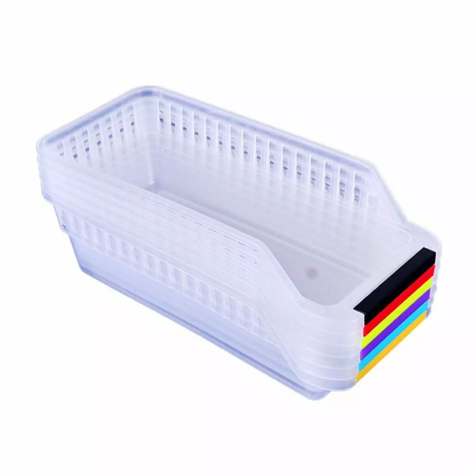 1PCS Multifunction Refrigerator Storage Basket Plastic Freezer Storage Organizer Bin Water Bottle and Drink Holder for Refrigerators Freezers Cabinets Pantry Garage