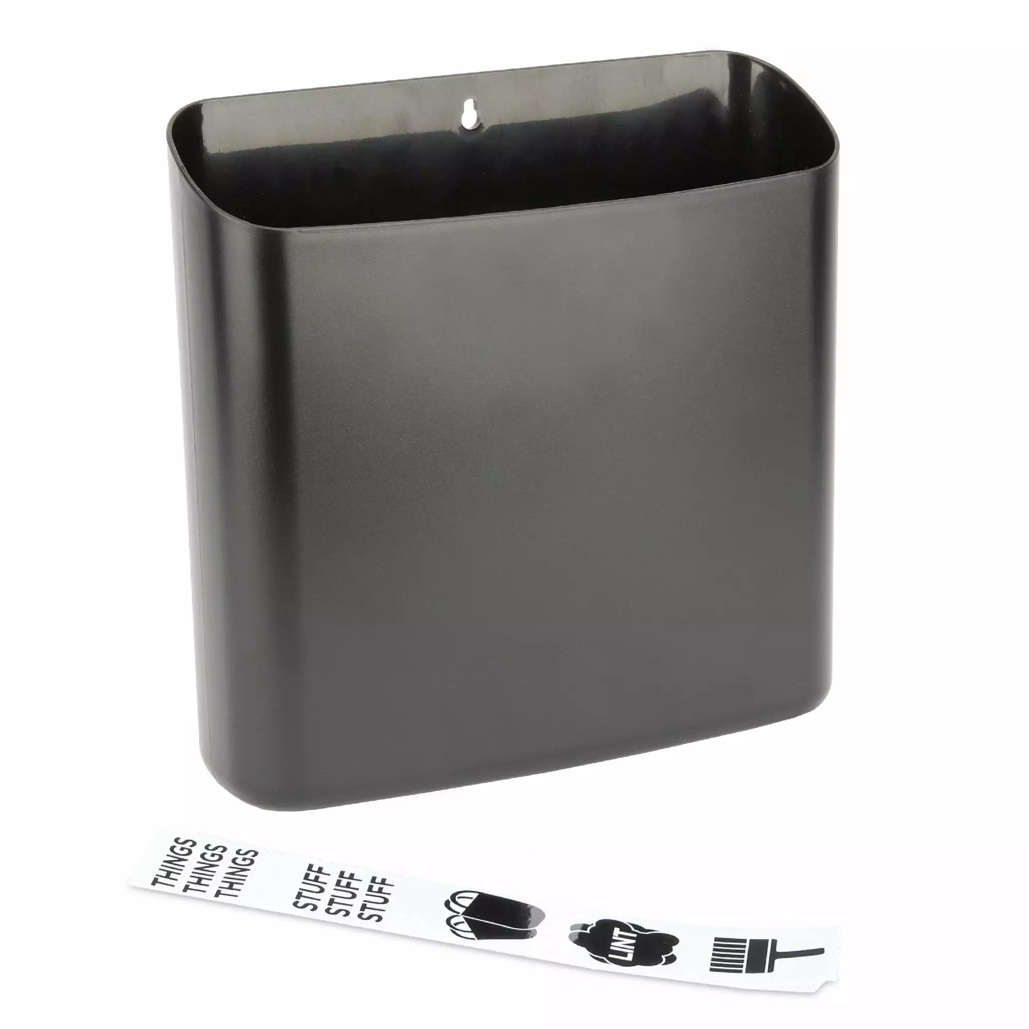 9.5 H x 9.5 W x 3 D Black Lint Bin with Magnetic Back