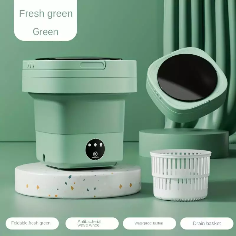 1pc Foldable Washing Machine Small Convenient Laundry Bucket Washing Machine One Piece Underwear Socks Automatic Cleaning Student Dormitory Mini Washing Machine