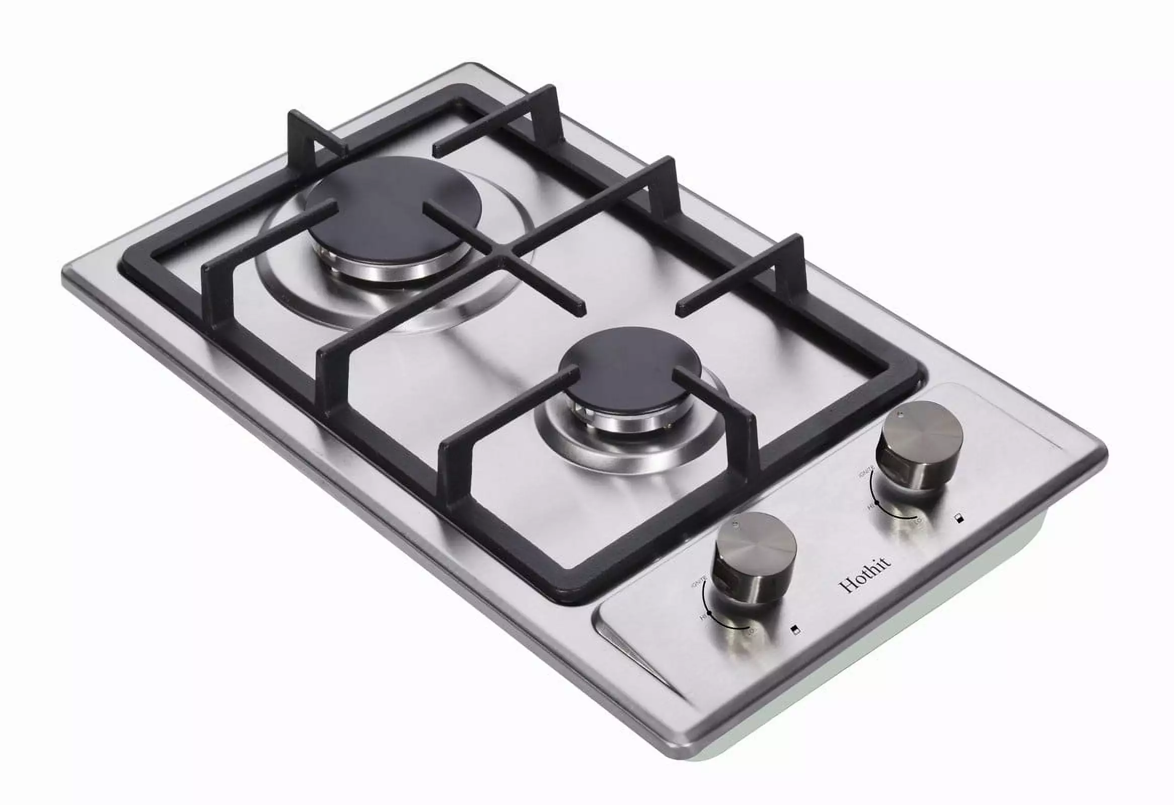 2 Burner Propane Gas Cooktop. 12 Inch LPG/NG Dual Fuel Built-in Gas Stove Top. Stainless Steel Electronic Ignition Gas Hob for Apartment. Outdoor. RVs(L12??W20)