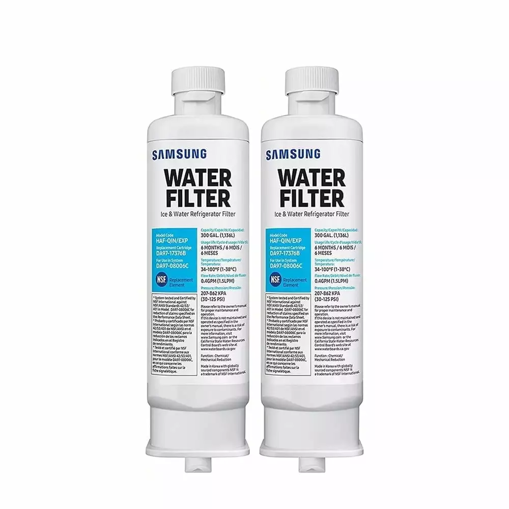 2 Pack Compatible with DA97-17376B. HAF-QIN/EXP. DA97-08006C. HAF-QIN Refrigerator Water Filter