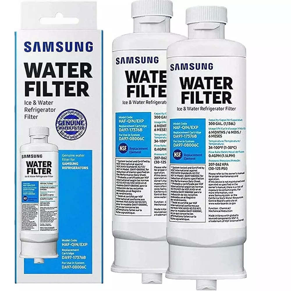 2 Pack DA97-17376B /HAF-QIN/EXP Refrigerator Water Filter Replacement