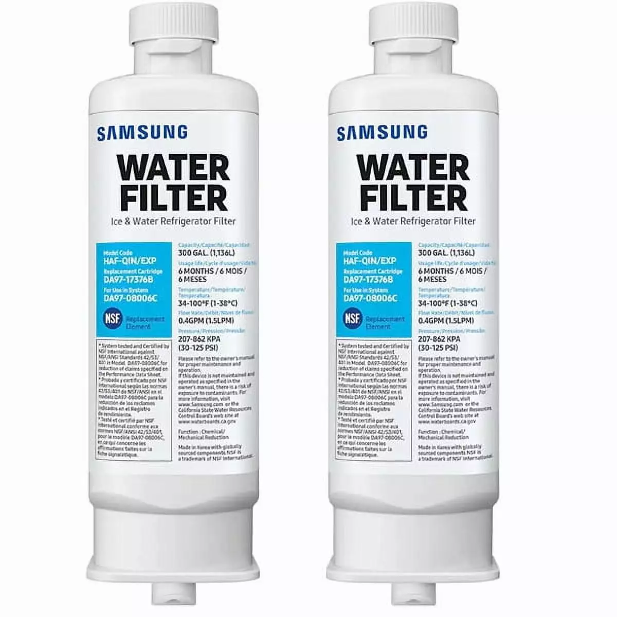 2 Pack DA97-17376B/HAF-QIN/EXP. DA97-08006C(with Magnetic Tag) Refrigerator Water Filter