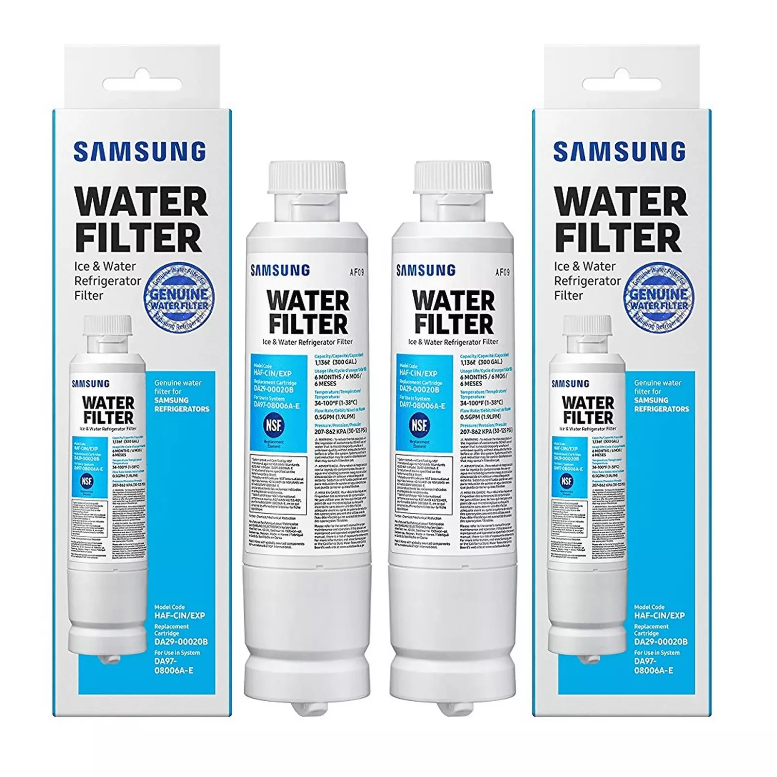 2 Pack Refrigerator Water Filter DA29-0002 HAF-CIN/EXP Compatible Samsumg Refrigerator Water Filter Replacement