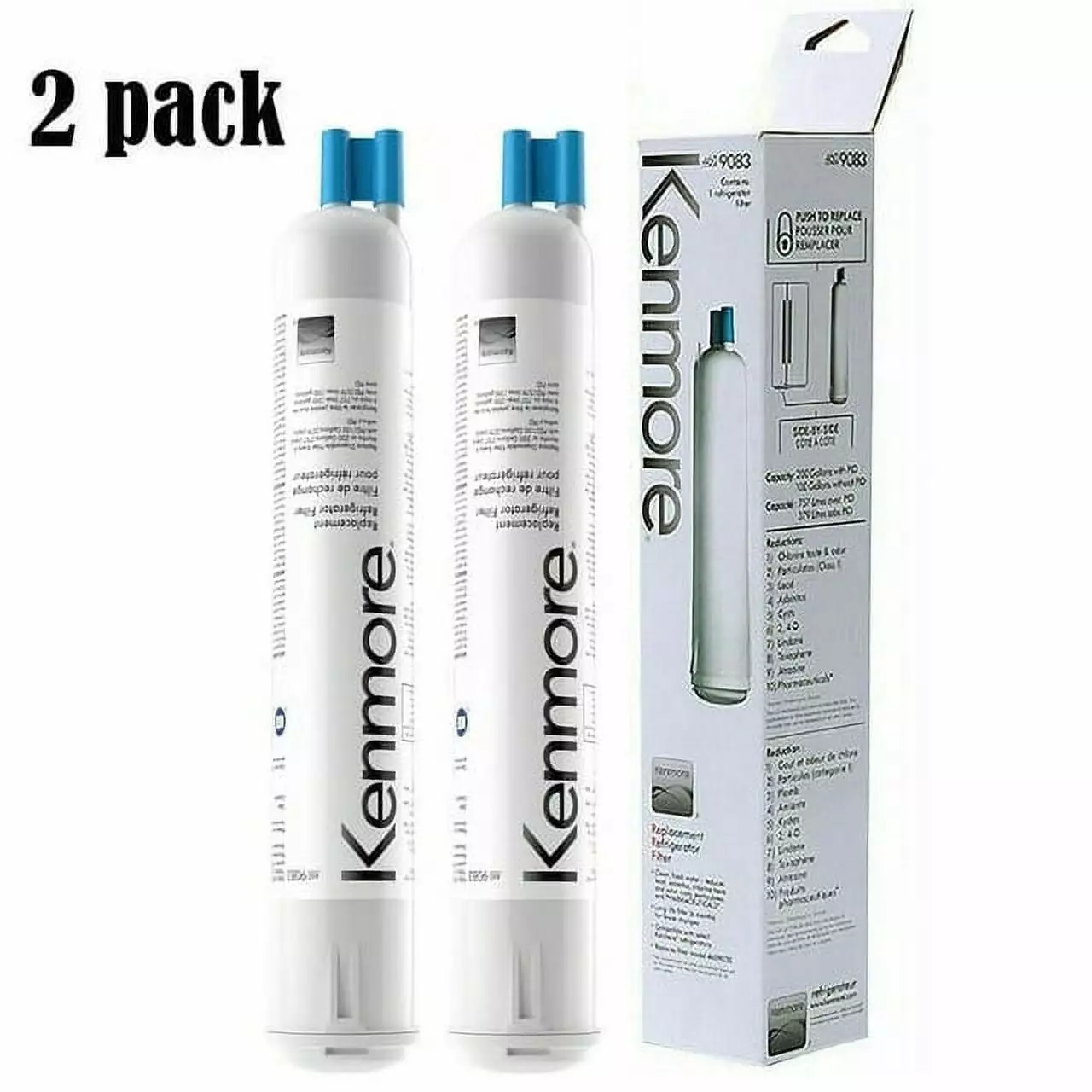 2 Pack Refrigerator Water Filter Kenmore 9083 Water Filter Replacement Cartridge Compatible with Kenmore Water 469083 9030 9020