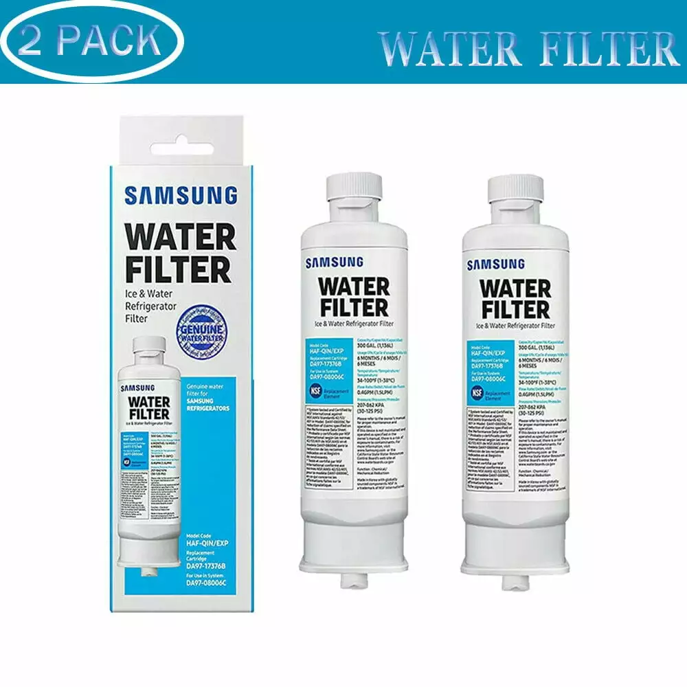 2 Pack Replacement For DA97-17376B HAF-QIN/EXP REFRIGERATOR Water Filter New