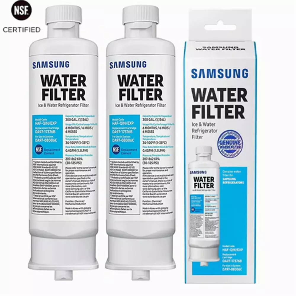 2 Pack Replacement for DA97-17376B. DA97-08006C. HAF-QIN. HAF-QIN/EXP Refrigerator Water Filter