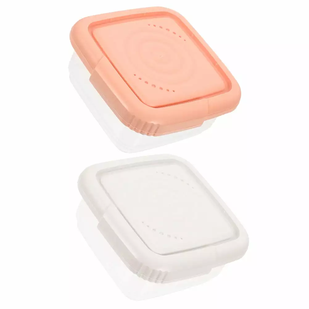 2 Pcs Cheese Slice Crisper Keeper For Refrigerator Container Fridge Food Storage Nut Butter