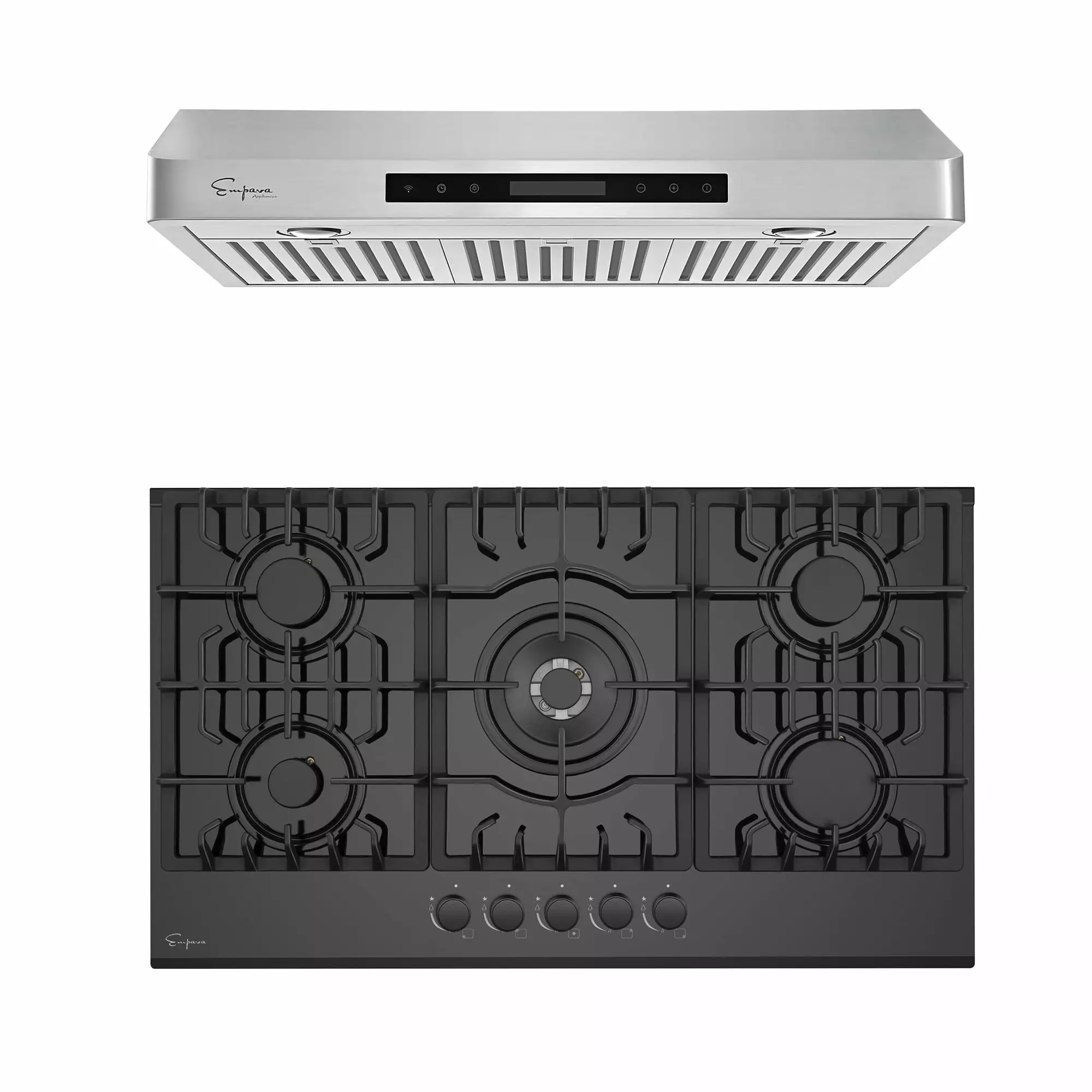 2 Piece Kitchen Appliances Packages Including 30 Gas Cooktop and 30 Under Cabinet Range Hood