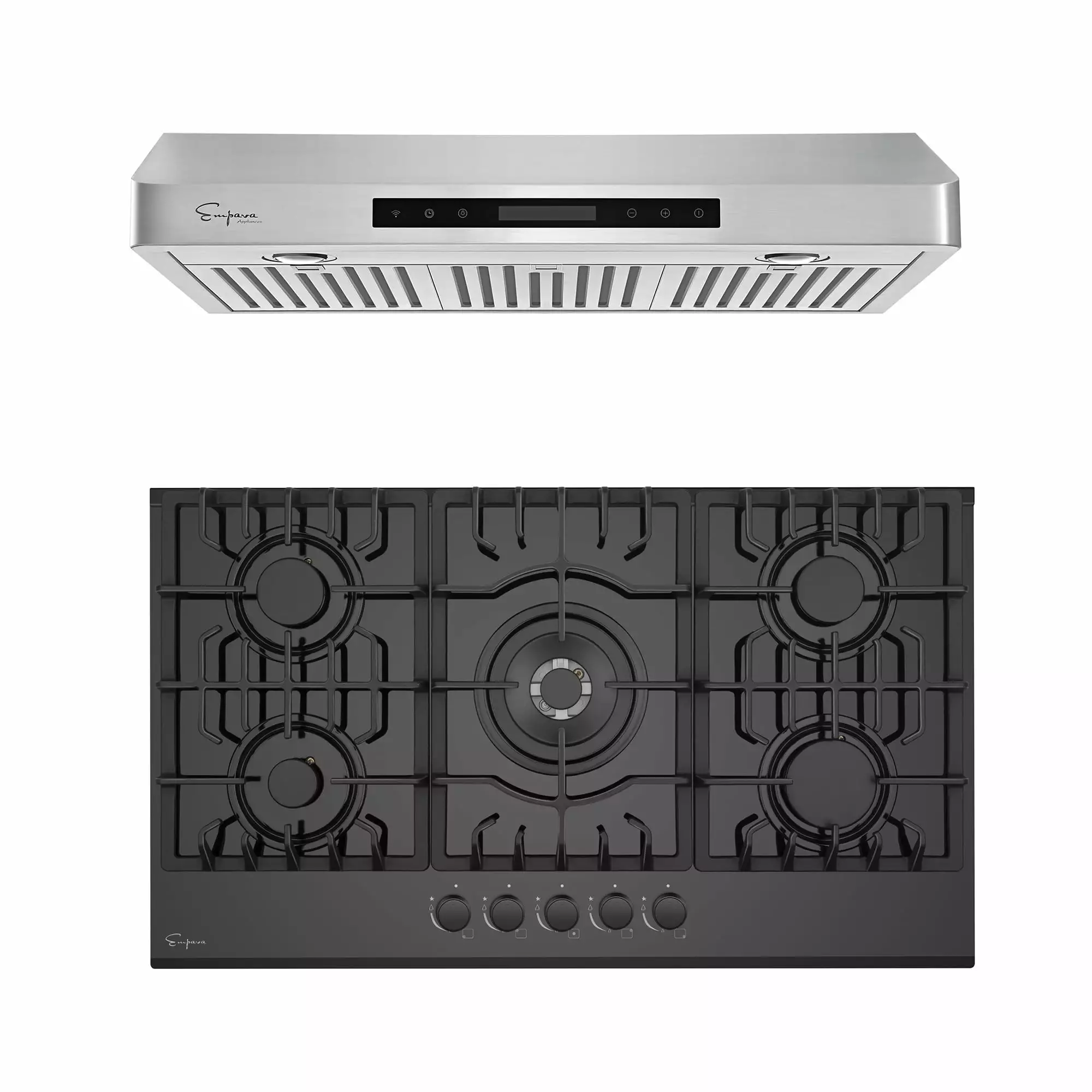 2 Piece Kitchen Appliances Packages Including 30 Gas Cooktop and 36 Under Cabinet Range Hood