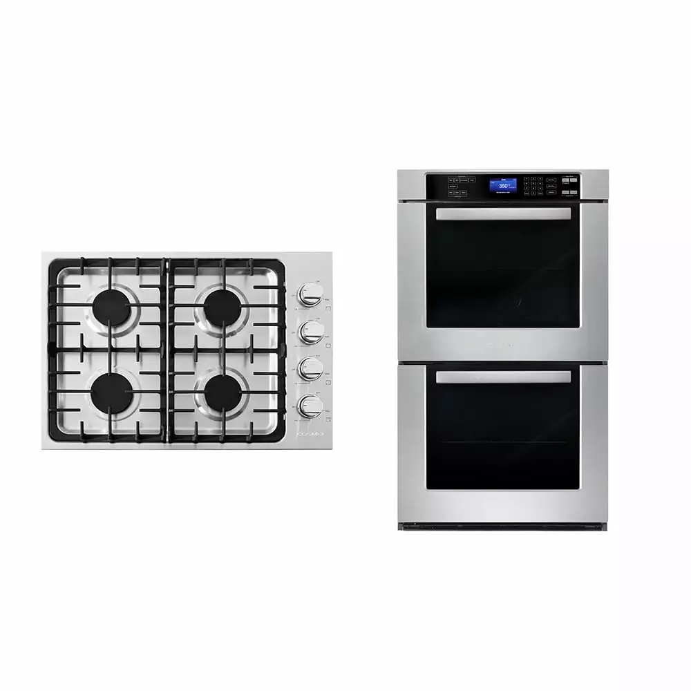 2 Piece Kitchen Package with 30 Drop In Gas Cooktop & 30 Double Electric Wall Oven