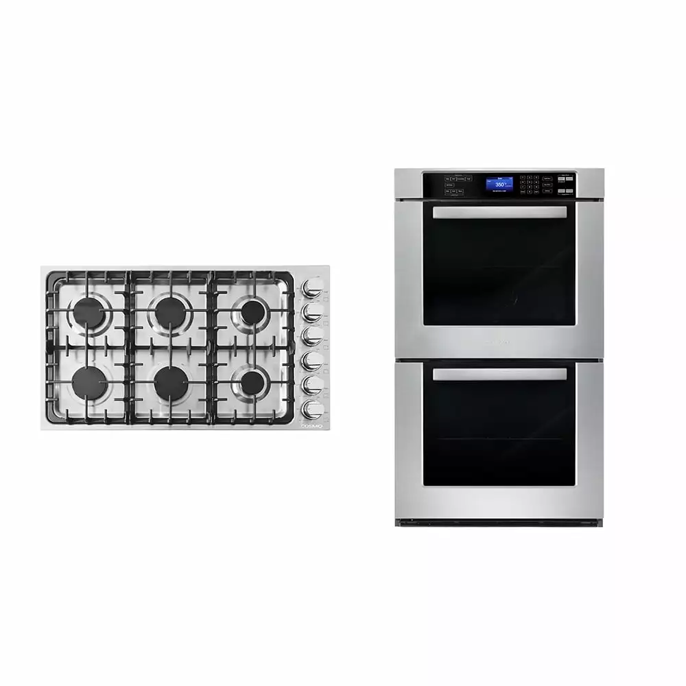 2 Piece Kitchen Package with 36 Drop In Gas Cooktop & 30 Double Electric Wall Oven