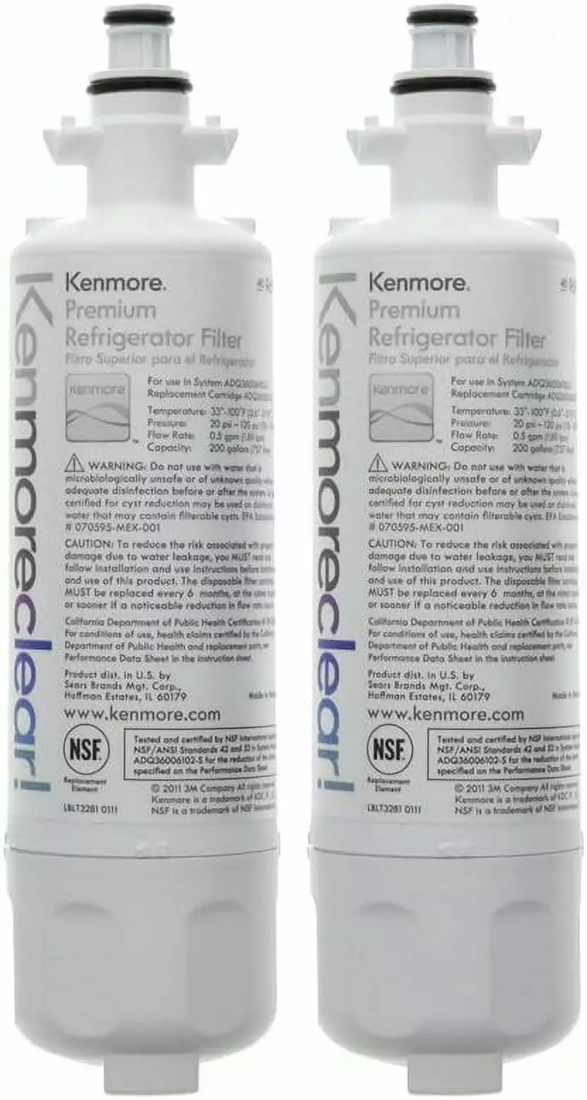 2 pack Compatible with Kenmore 9690. Kenmore 469690 Replacement Refrigerator Water Filter. Clear