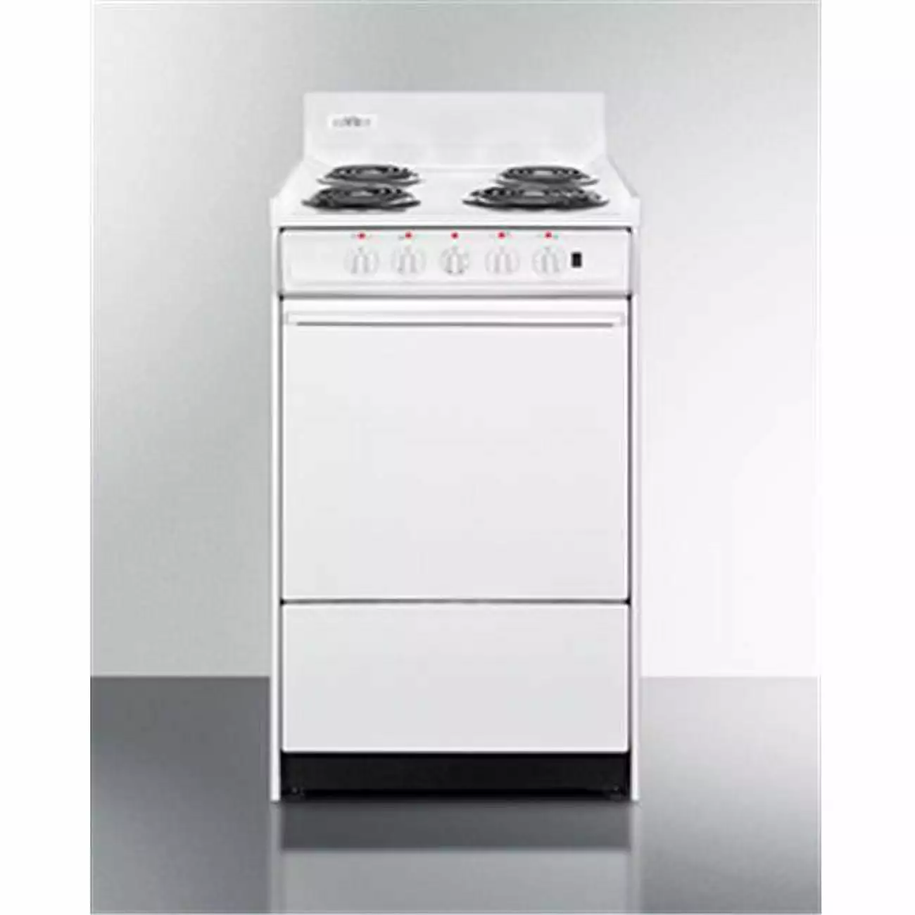 20 in. Electric Range with Indicator Lights & A Three-prong Line Cord. White