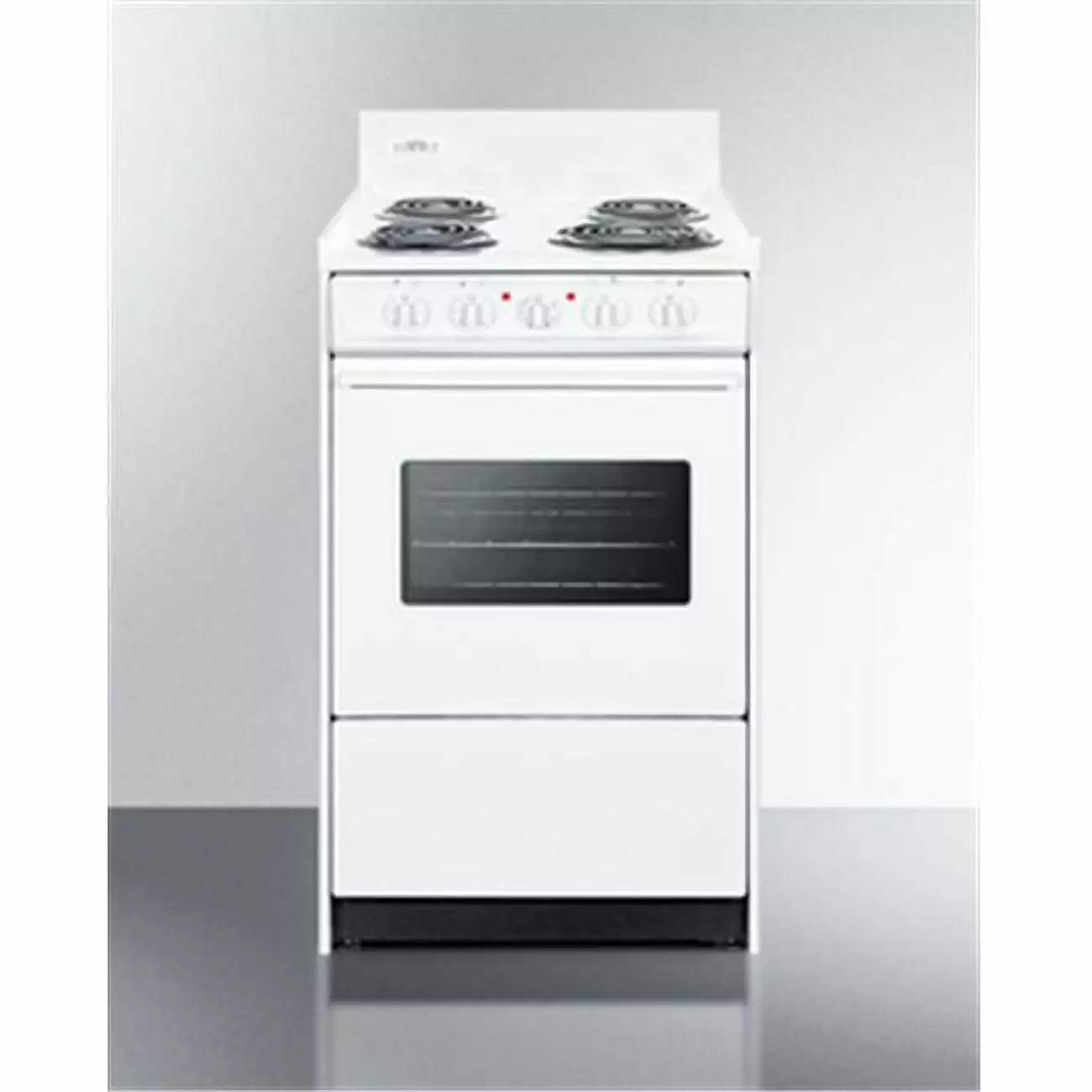 20 in. Electric Range with Oven Window. Interior Light & Lower Storage Compartment. White