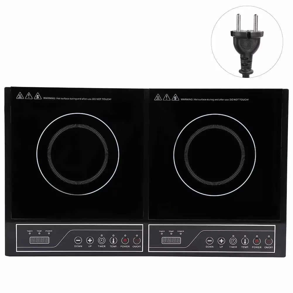 220V/3400W Home Kitchen Electric Double Induction Cooktop Touchpad Induction Cooker EU Plug