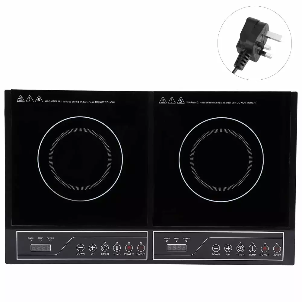 220V/3400W Home Kitchen Electric Double Induction Cooktop Touchpad Induction Cooker UK Plug