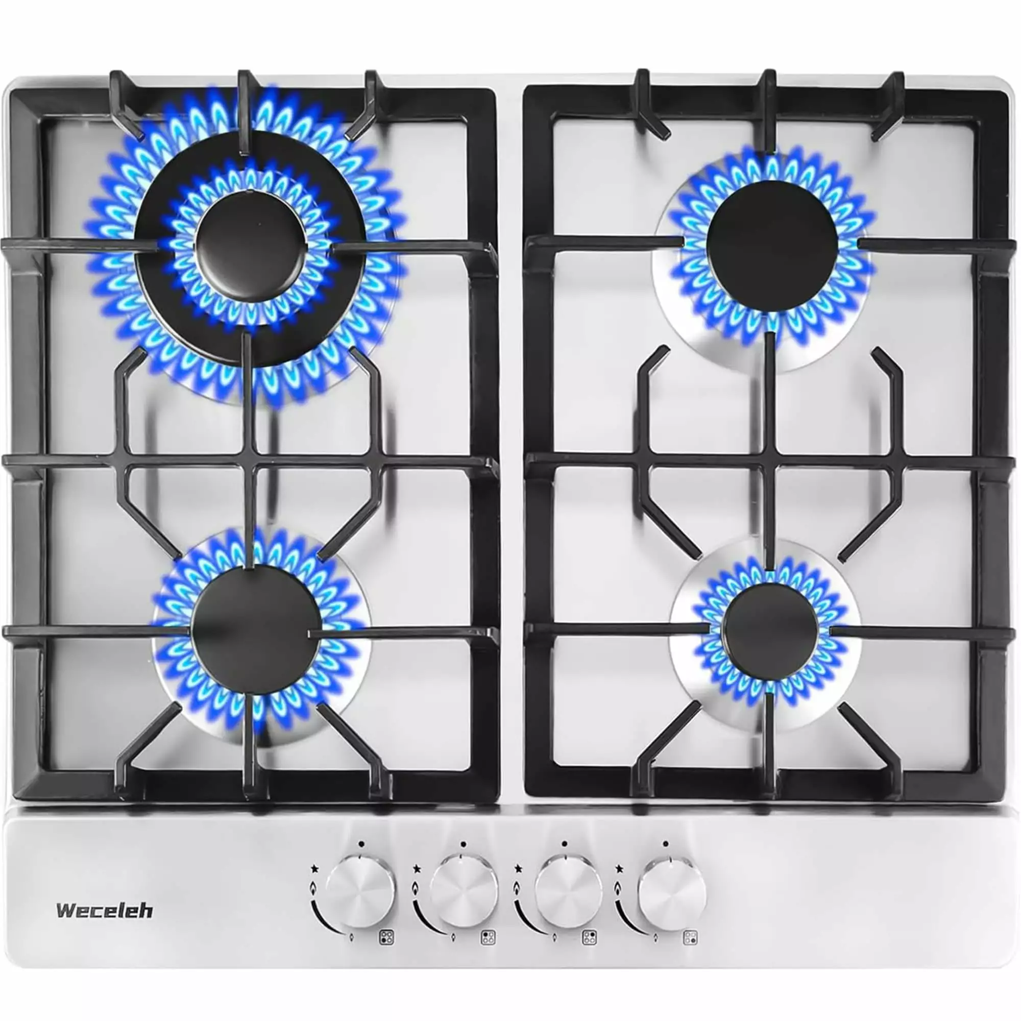 24 4 Burners Gas Propane Cooktop Stove Top Stainless Steel Built-In LPG/NG