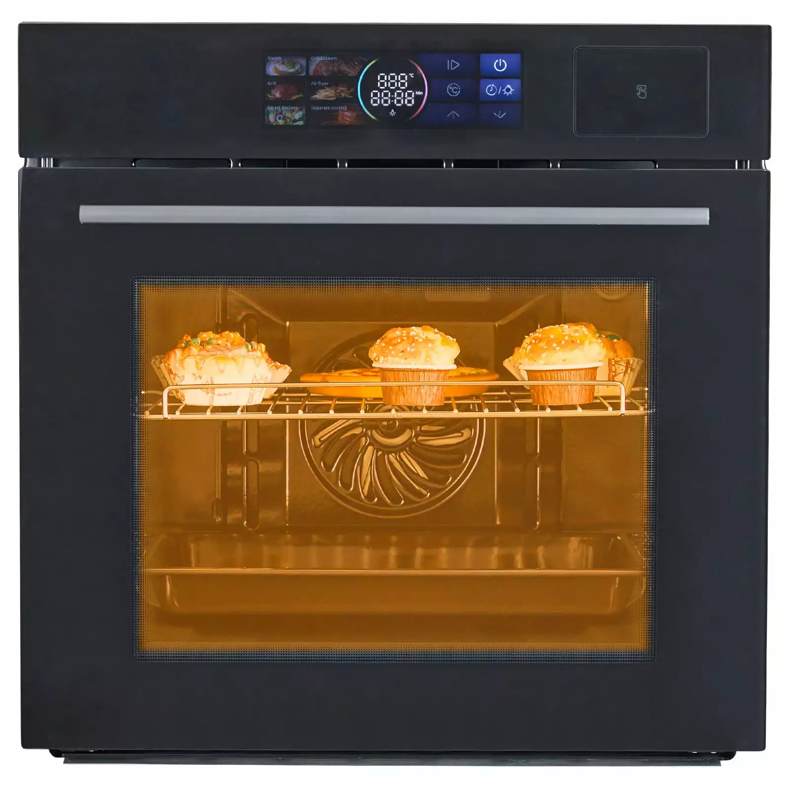 24 Built-in Electric Wall Oven. 2.5Cu.ft Capacity 3000W Single Wall Oven with Large View Window