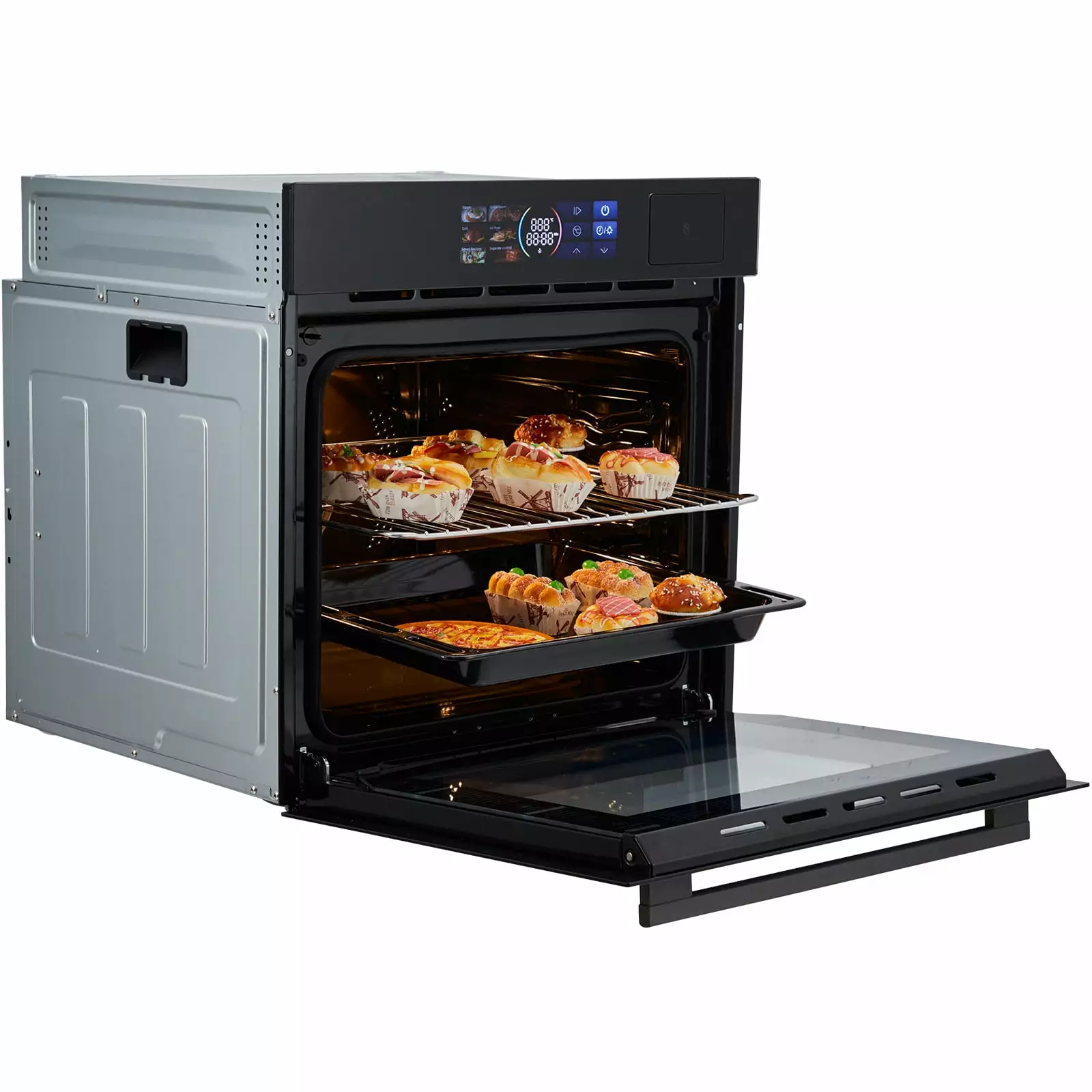 24''Single Wall Oven.2.5Cu.ft(70L) Built-in Electric Oven 3000W.8 Cooking Modes Touch Control