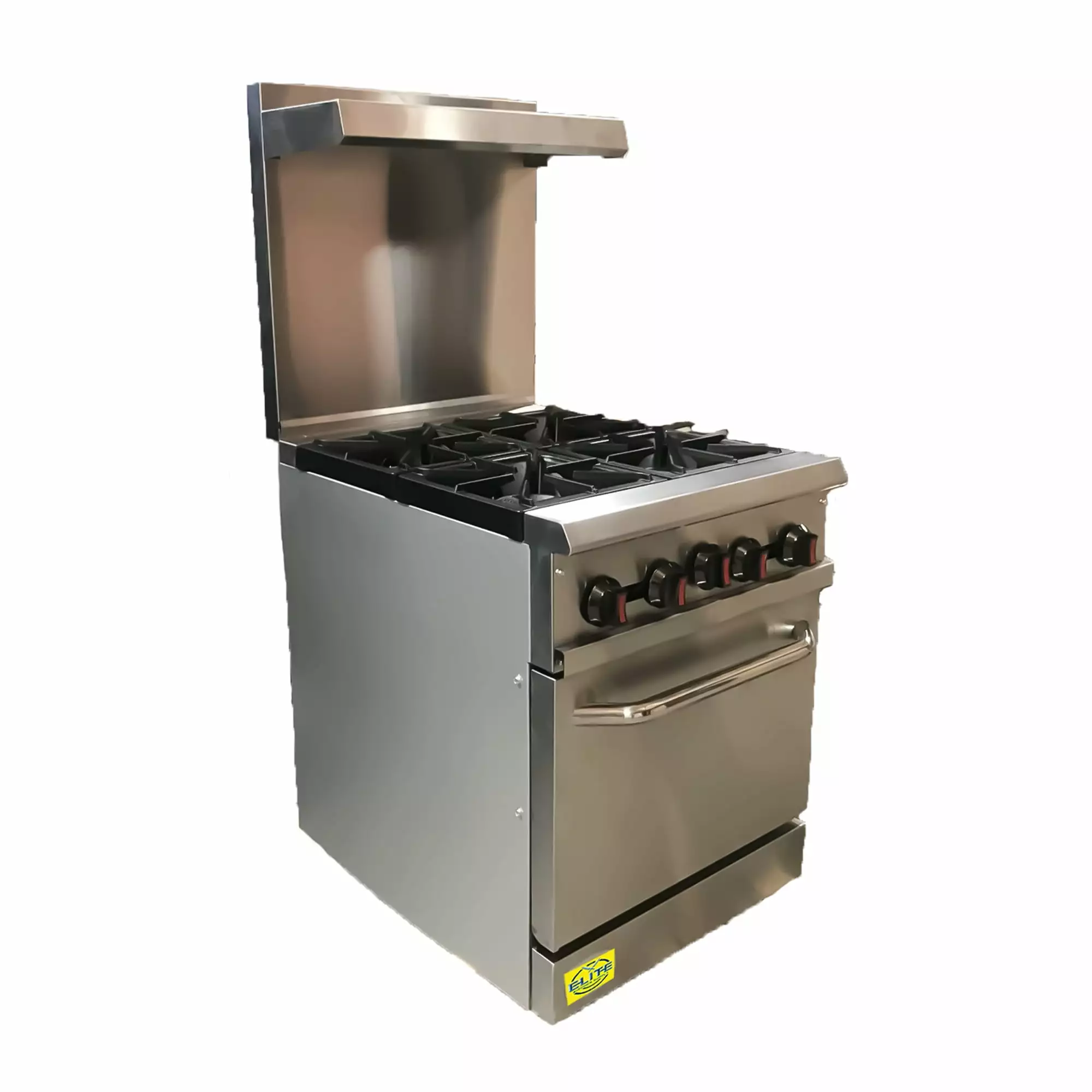 24 in. 4 Burner Commercial Oven Range 151.000BTU Gas with Oven Stainless steel