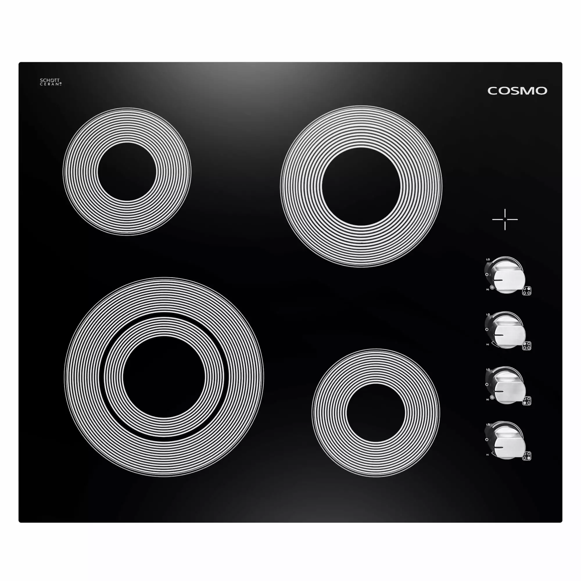 24 in. Electric Ceramic Glass Cooktop with 4 Elements Dual Zone Element